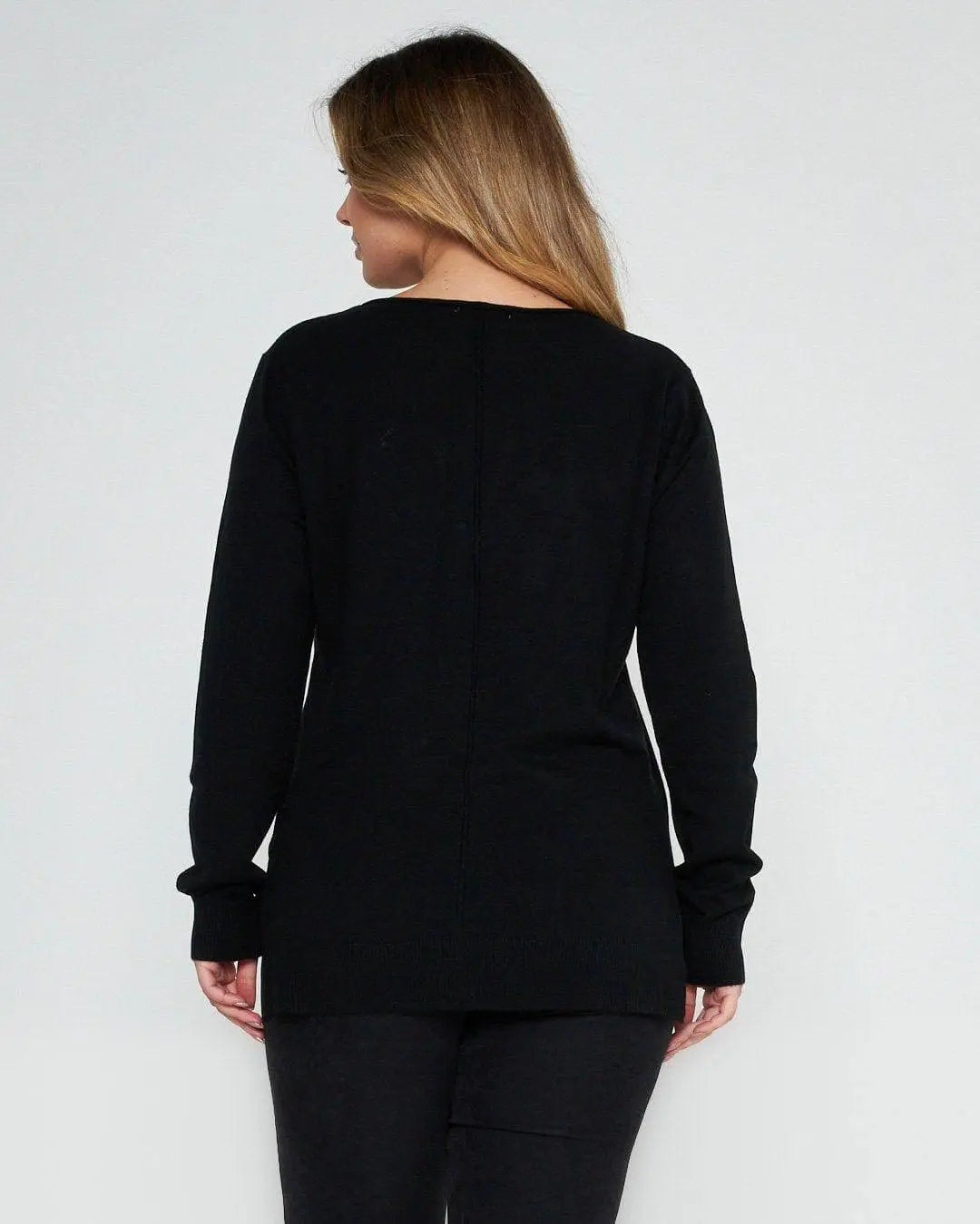 Maglia tinta unita girocollo NERO DORABELLA