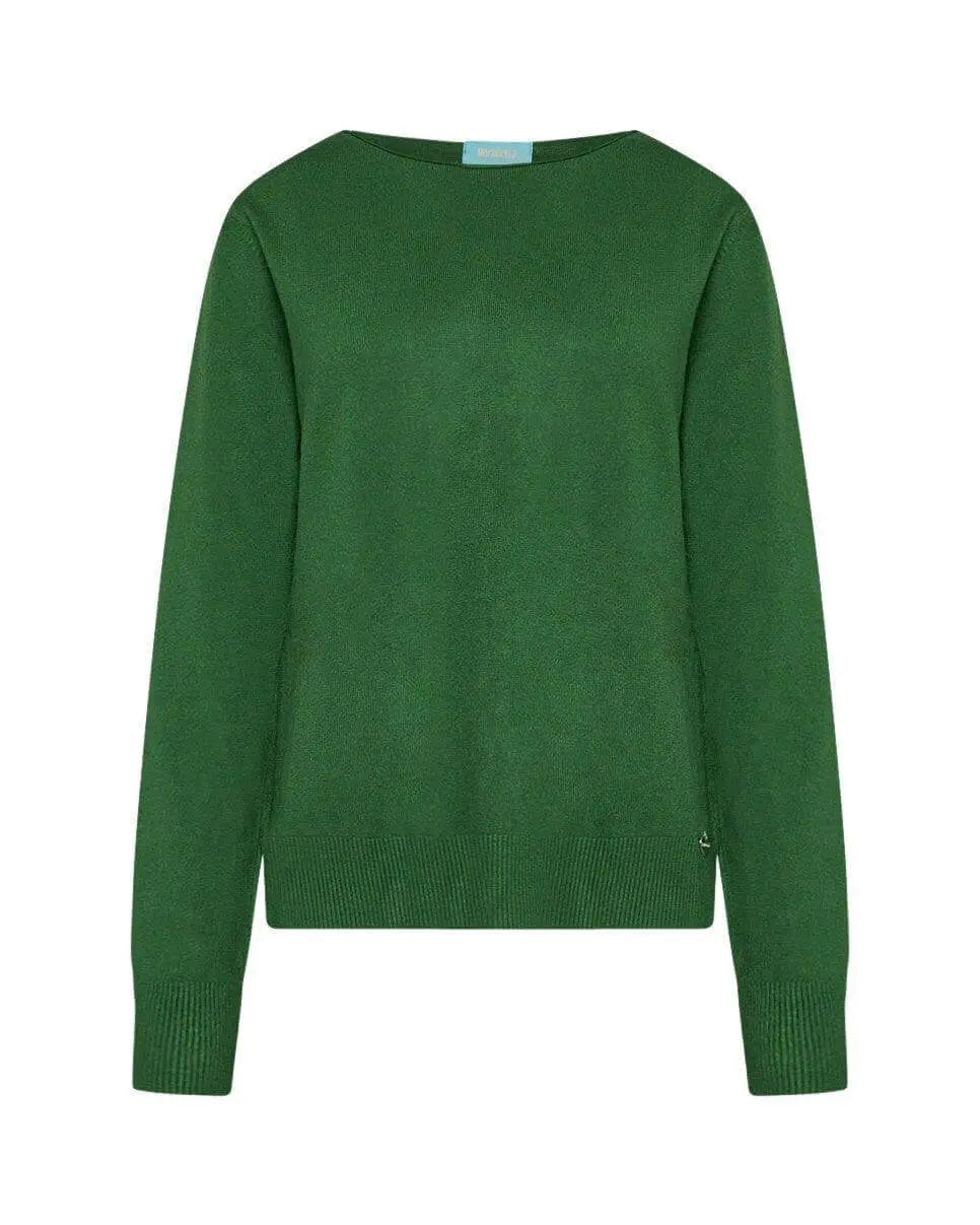 Maglia tinta unita girocollo VERDE BOSCO DORABELLA