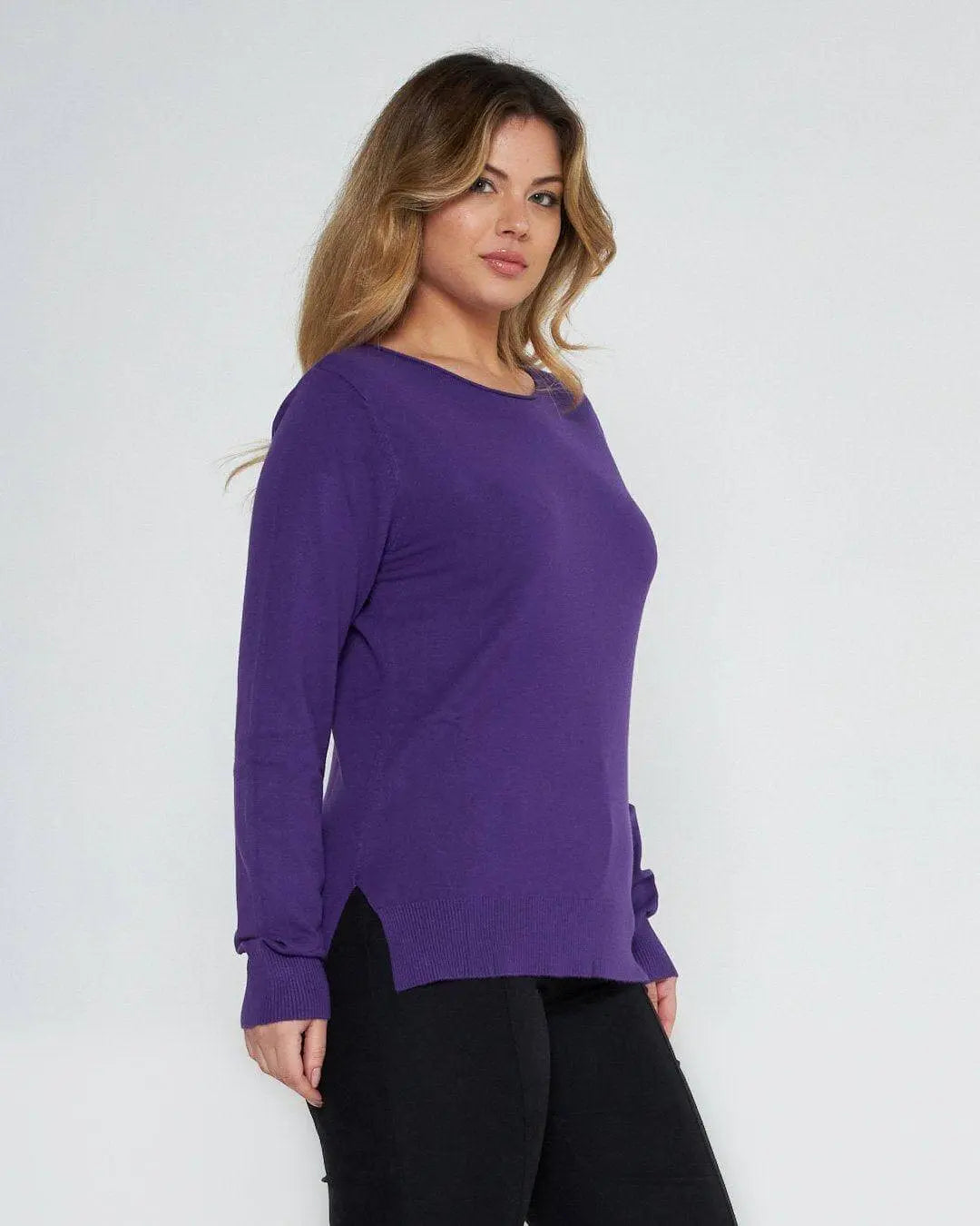 Maglia tinta unita girocollo VIOLA DORABELLA XXL