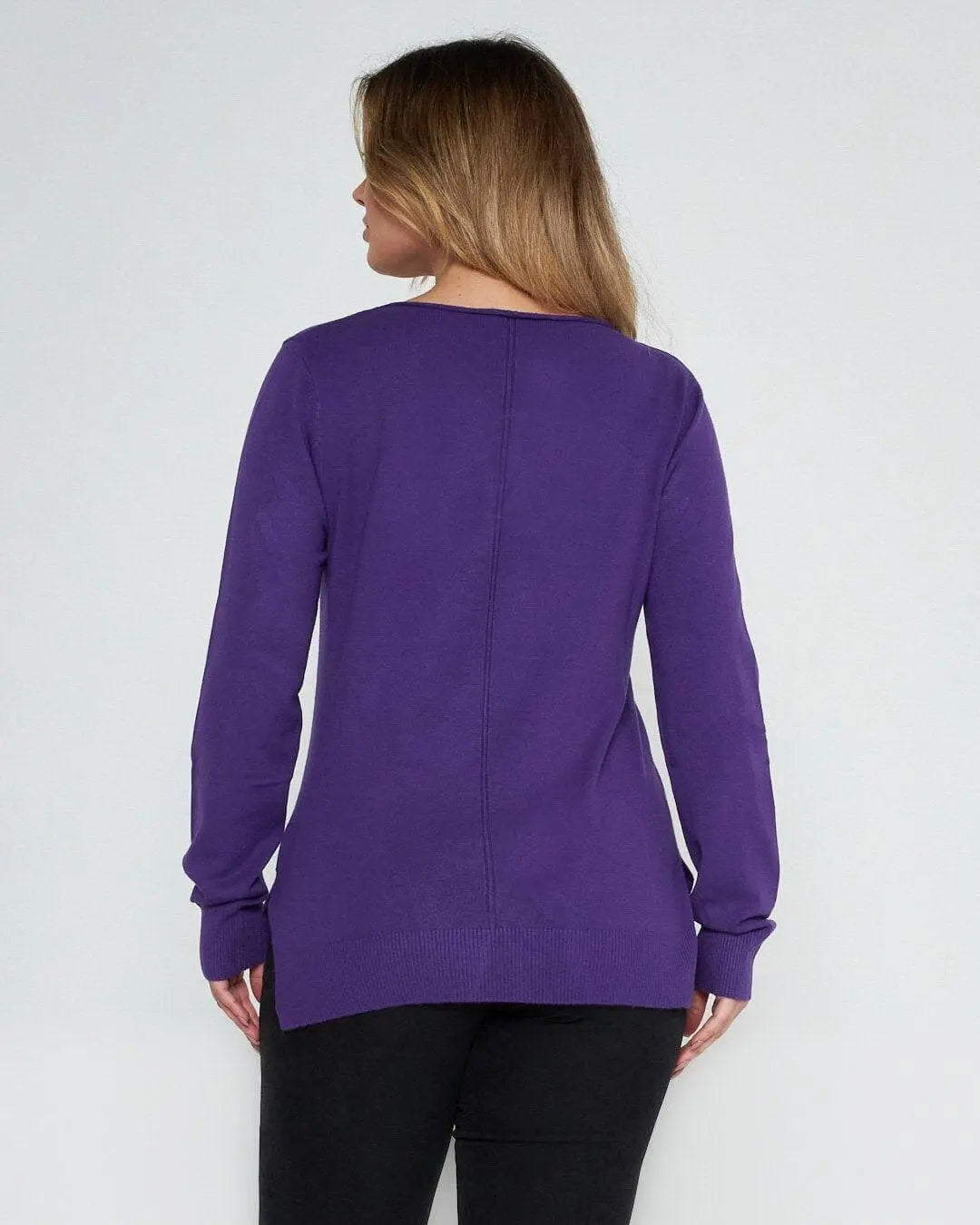 Maglia tinta unita girocollo VIOLA DORABELLA