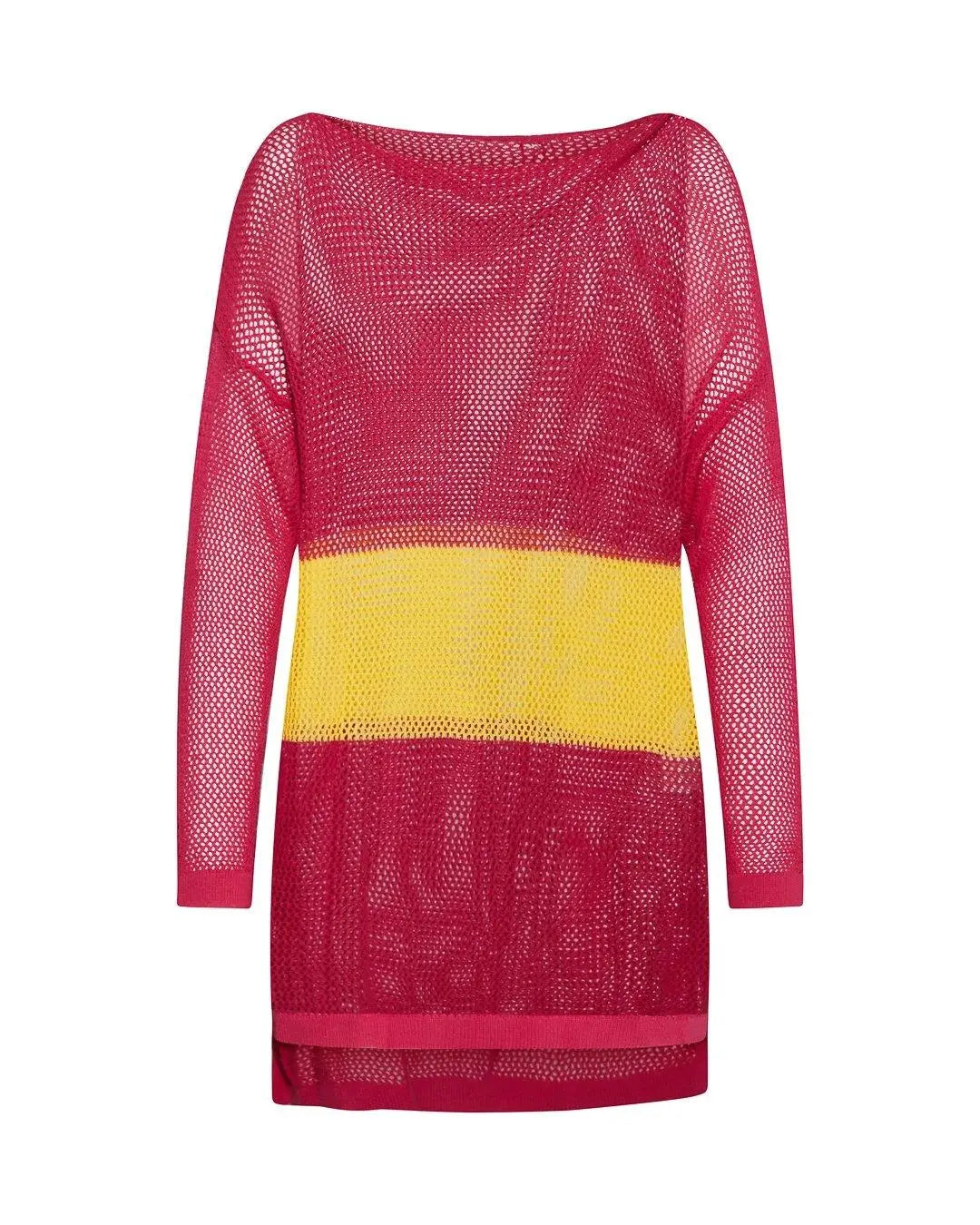 Maglia traforata FUXIA-GIALLO IRONICA XL