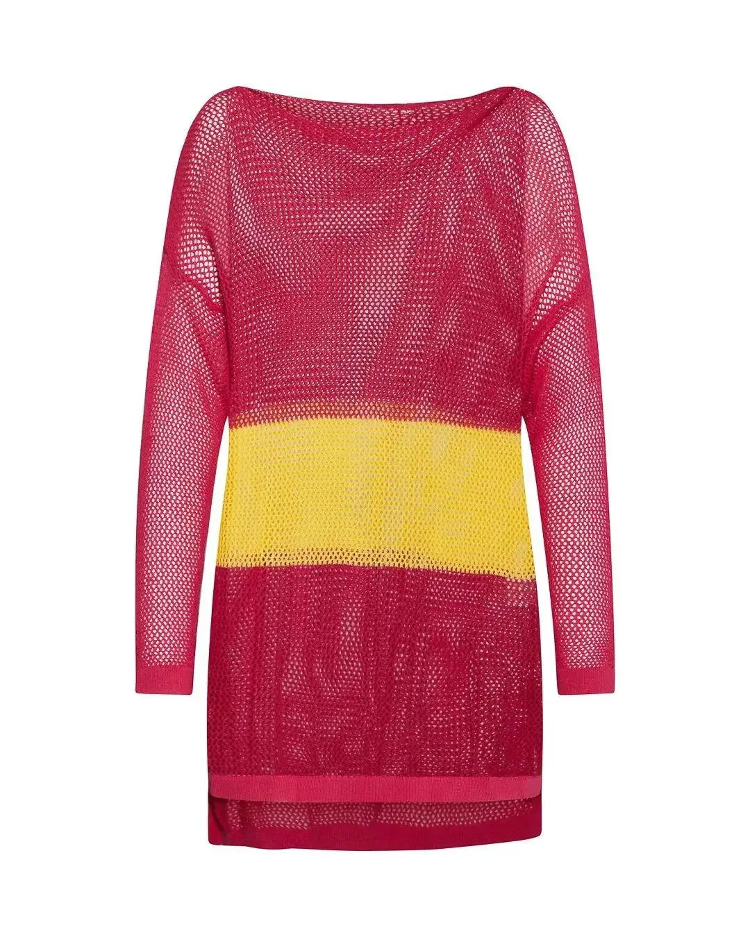 Maglia traforata FUXIA-GIALLO IRONICA XL