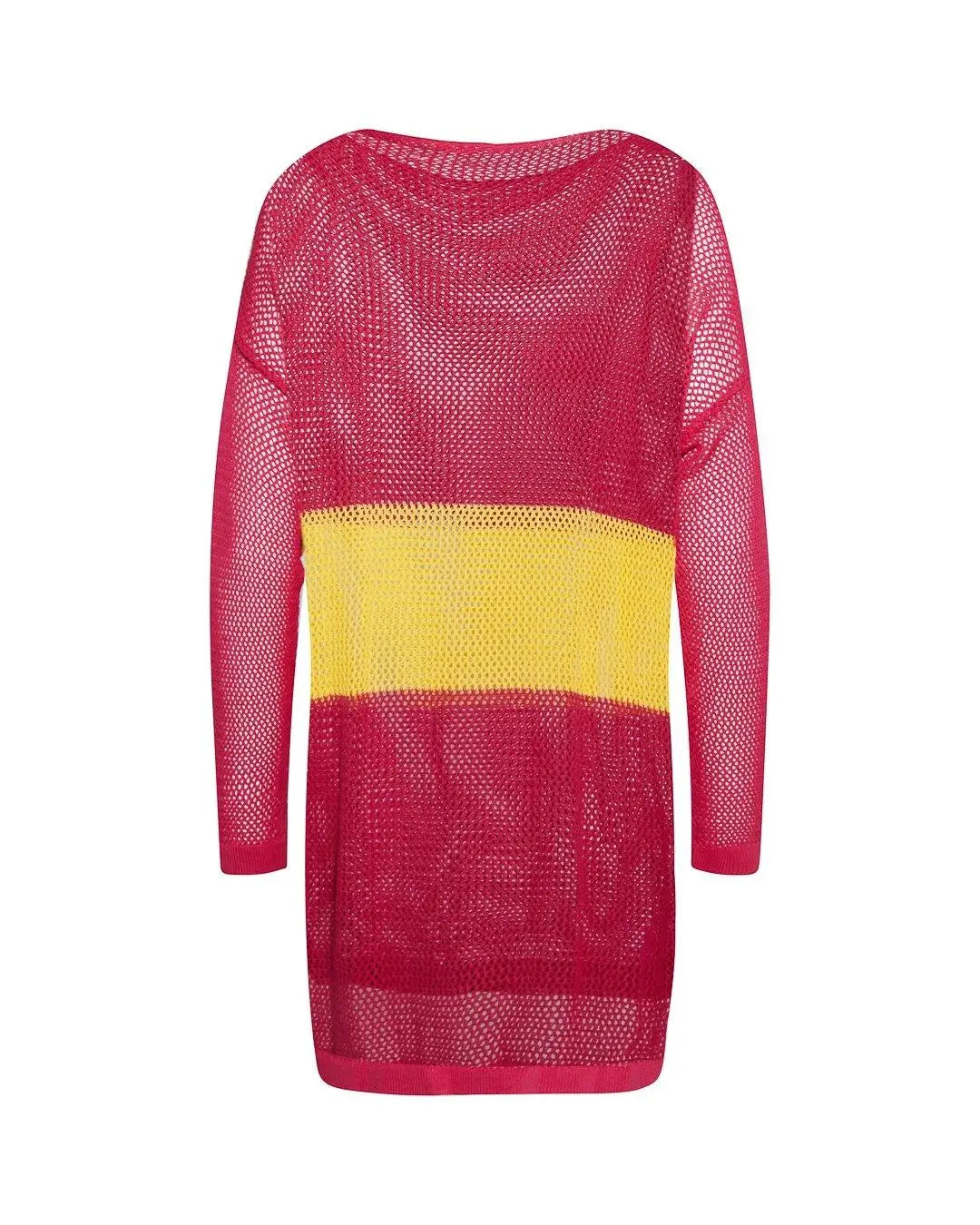 Maglia traforata FUXIA-GIALLO IRONICA