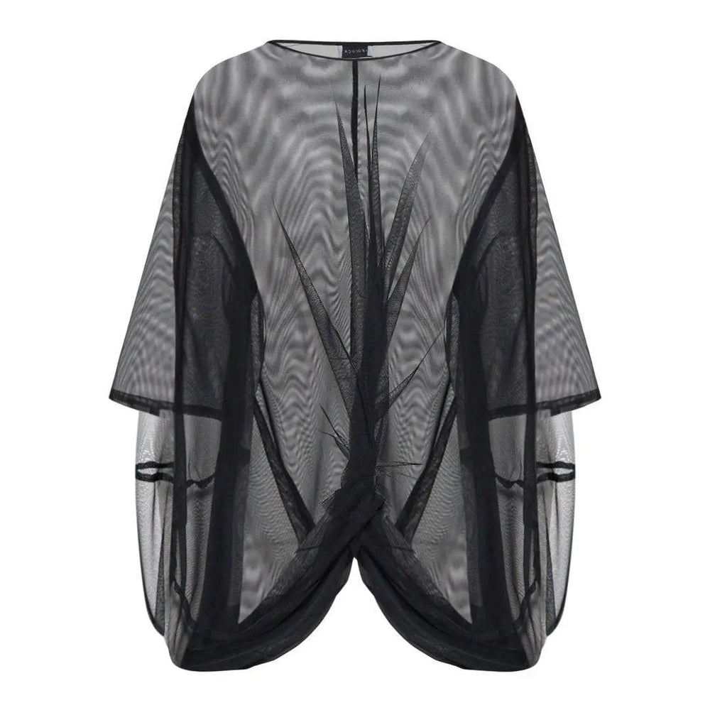 Maglia tunica in tulle NERO IRONICA 50