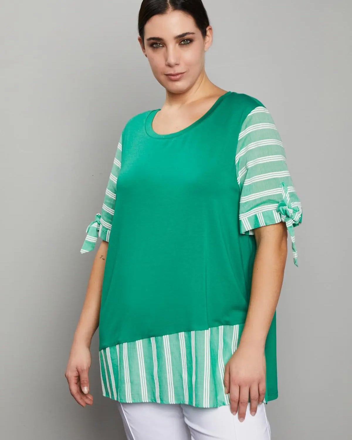 Maglia unito a righe VERDE DORABELLA PIU'