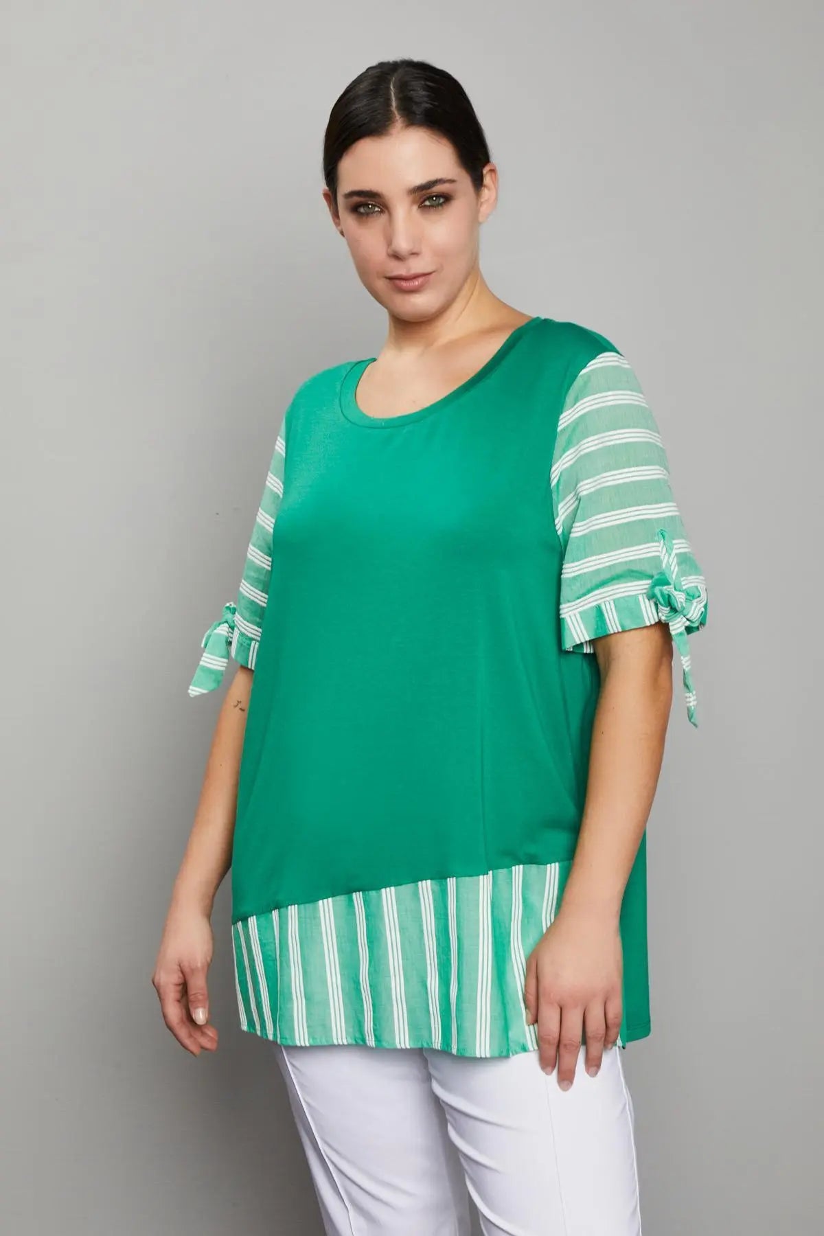 Maglia unito a righe VERDE DORABELLA PIU'