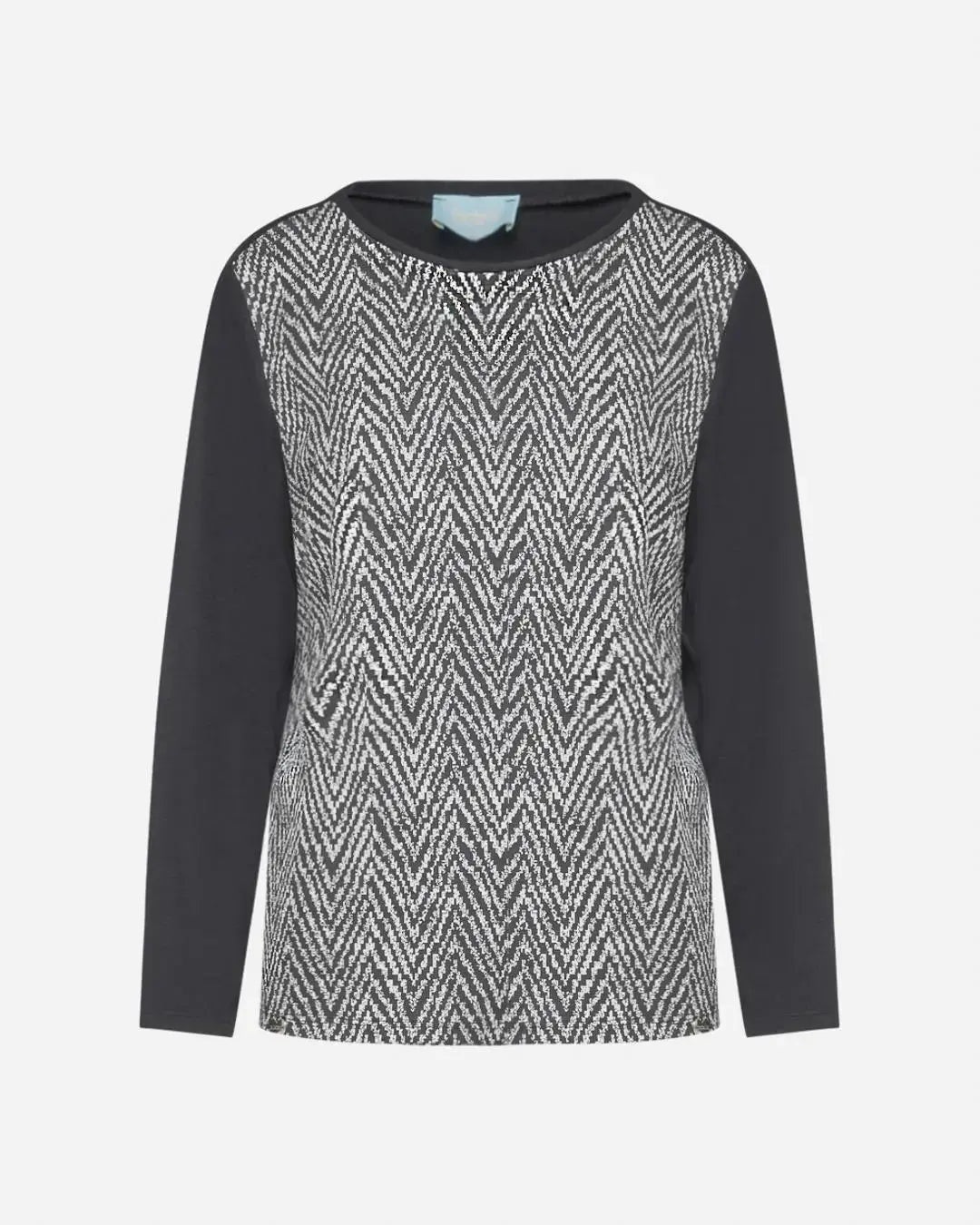 Maglia viscosa spigata NERO-BIANCO DORABELLA