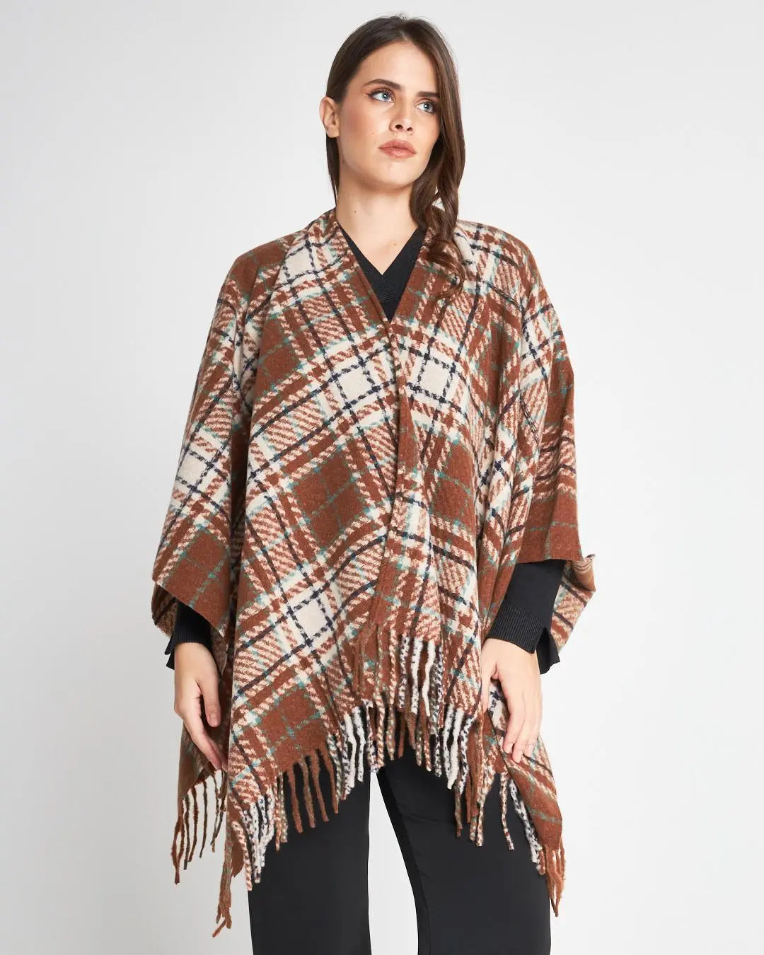 Mantella a quadri MORO-BEIGE DORABELLA Un