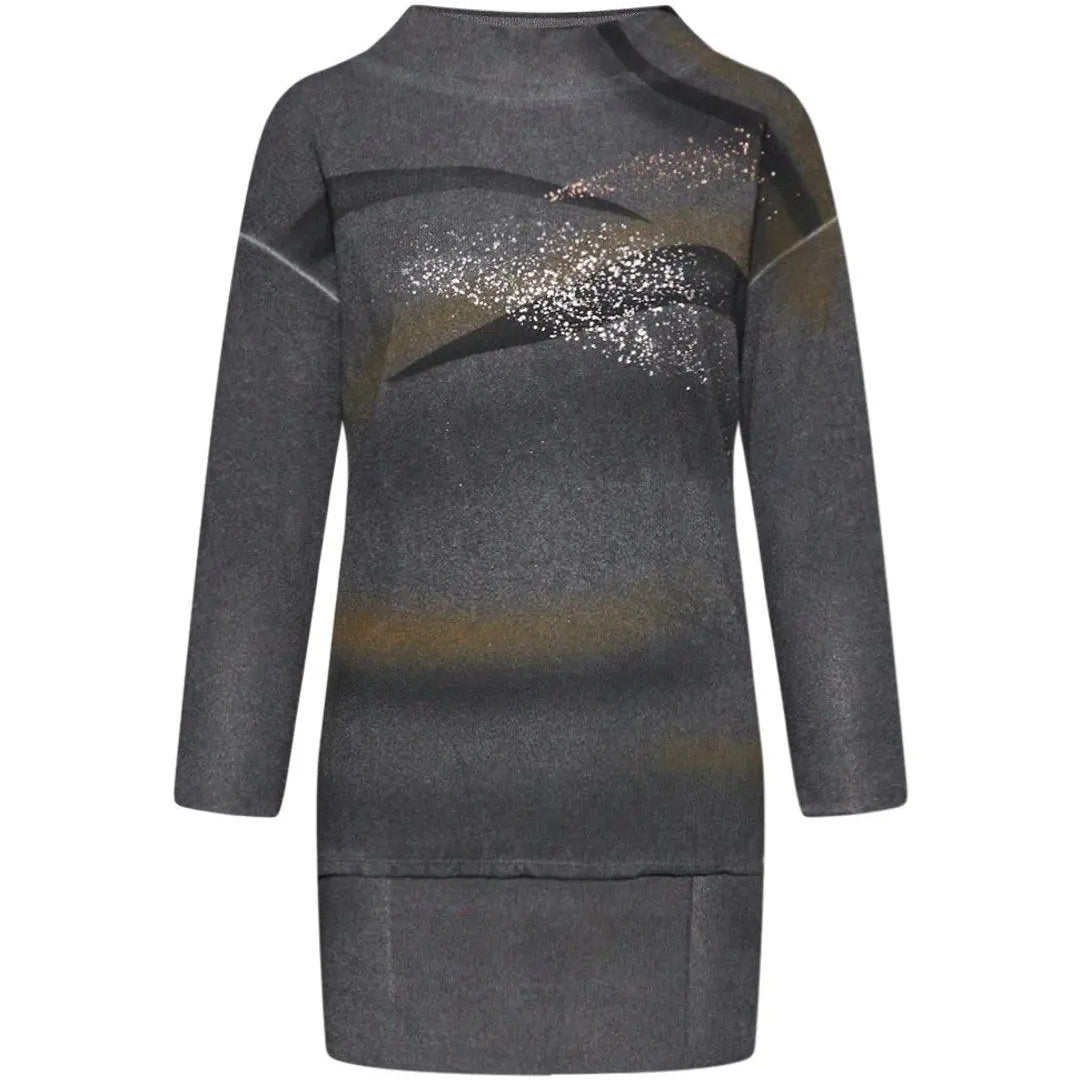 Maxi maglia con dettagli maillard NERO IRONICA XXL