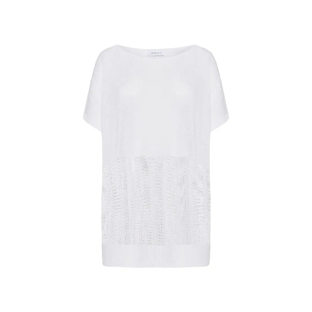 Maxi maglia traforata BIANCO IRONICA XL