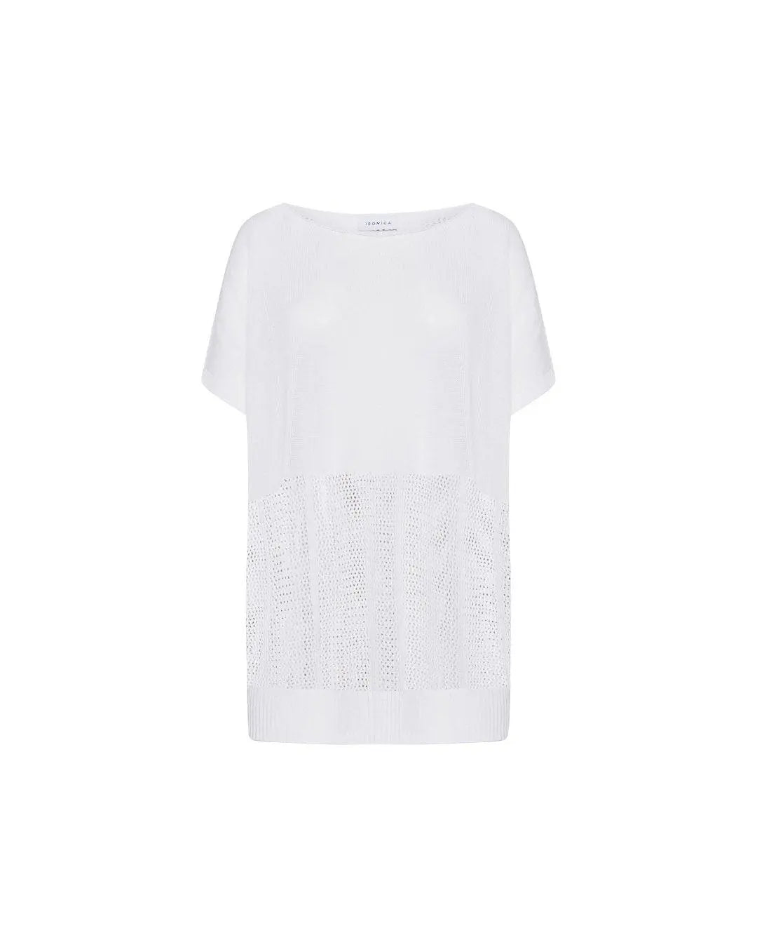 Maxi maglia traforata BIANCO IRONICA XL