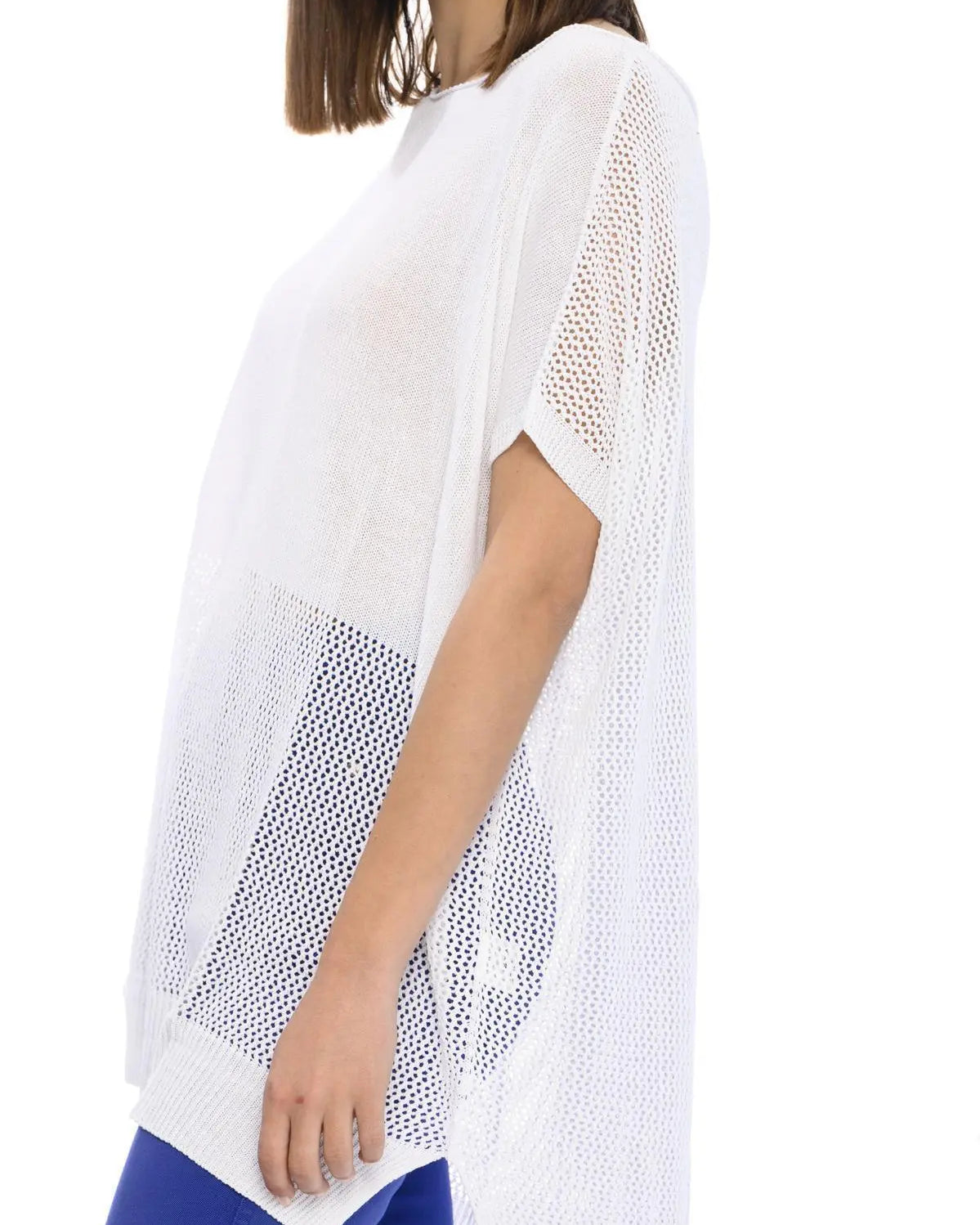 Maxi maglia traforata BIANCO IRONICA