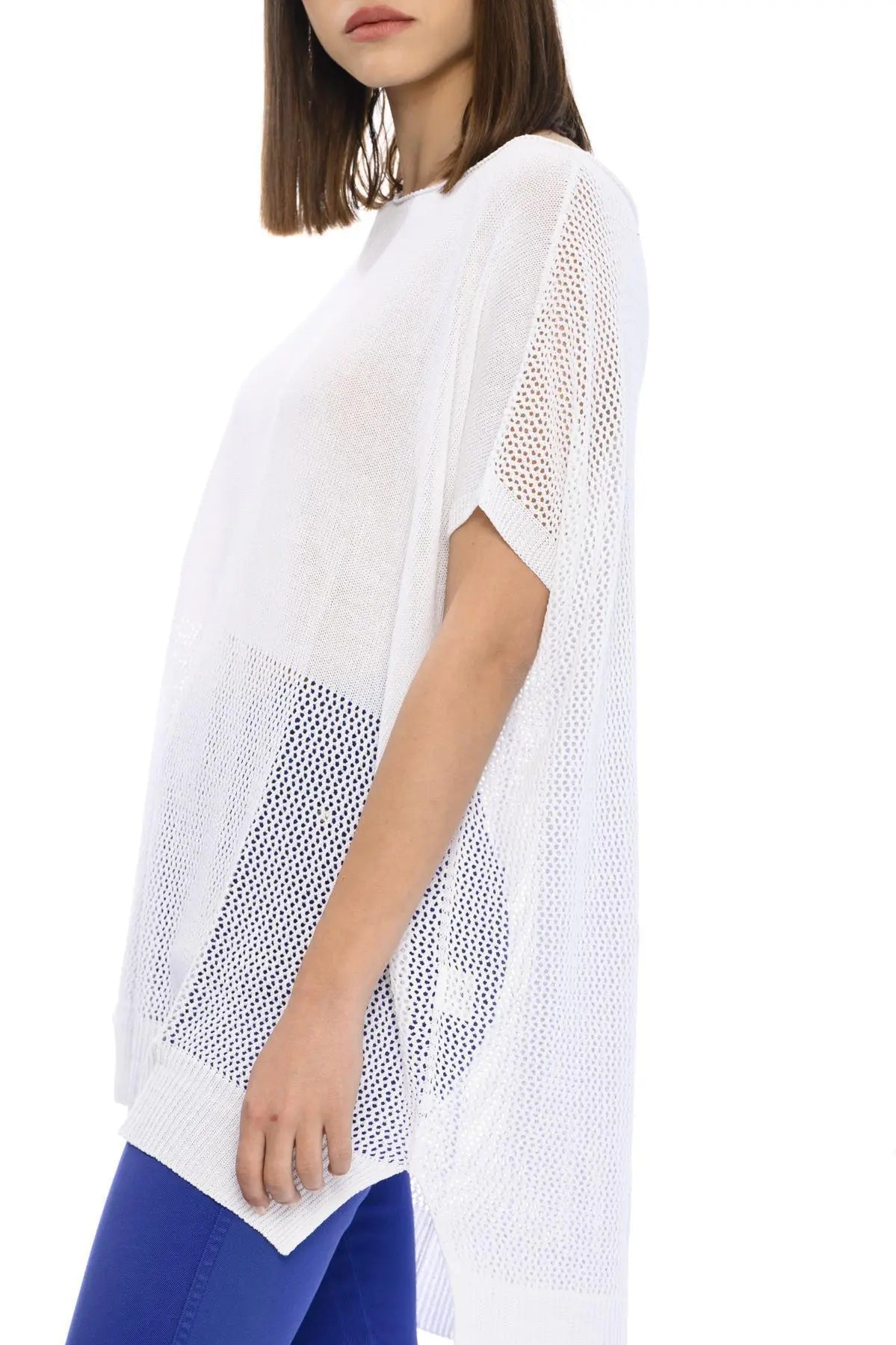 Maxi maglia traforata BIANCO IRONICA