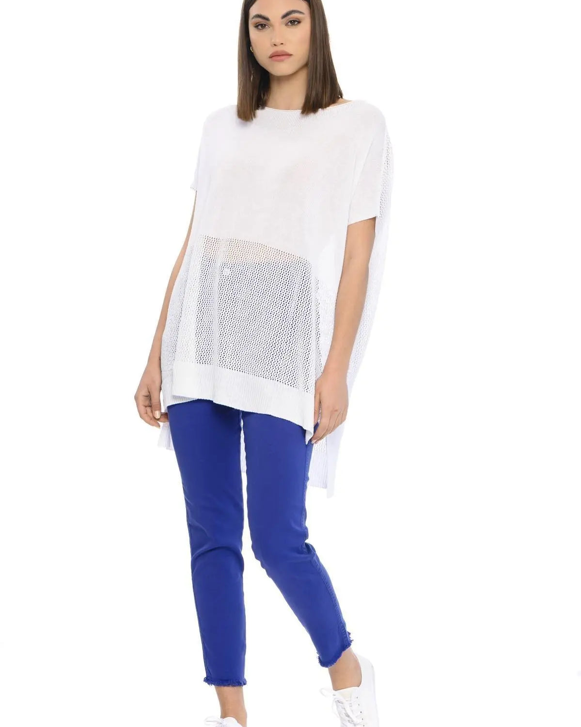 Maxi maglia traforata BIANCO IRONICA