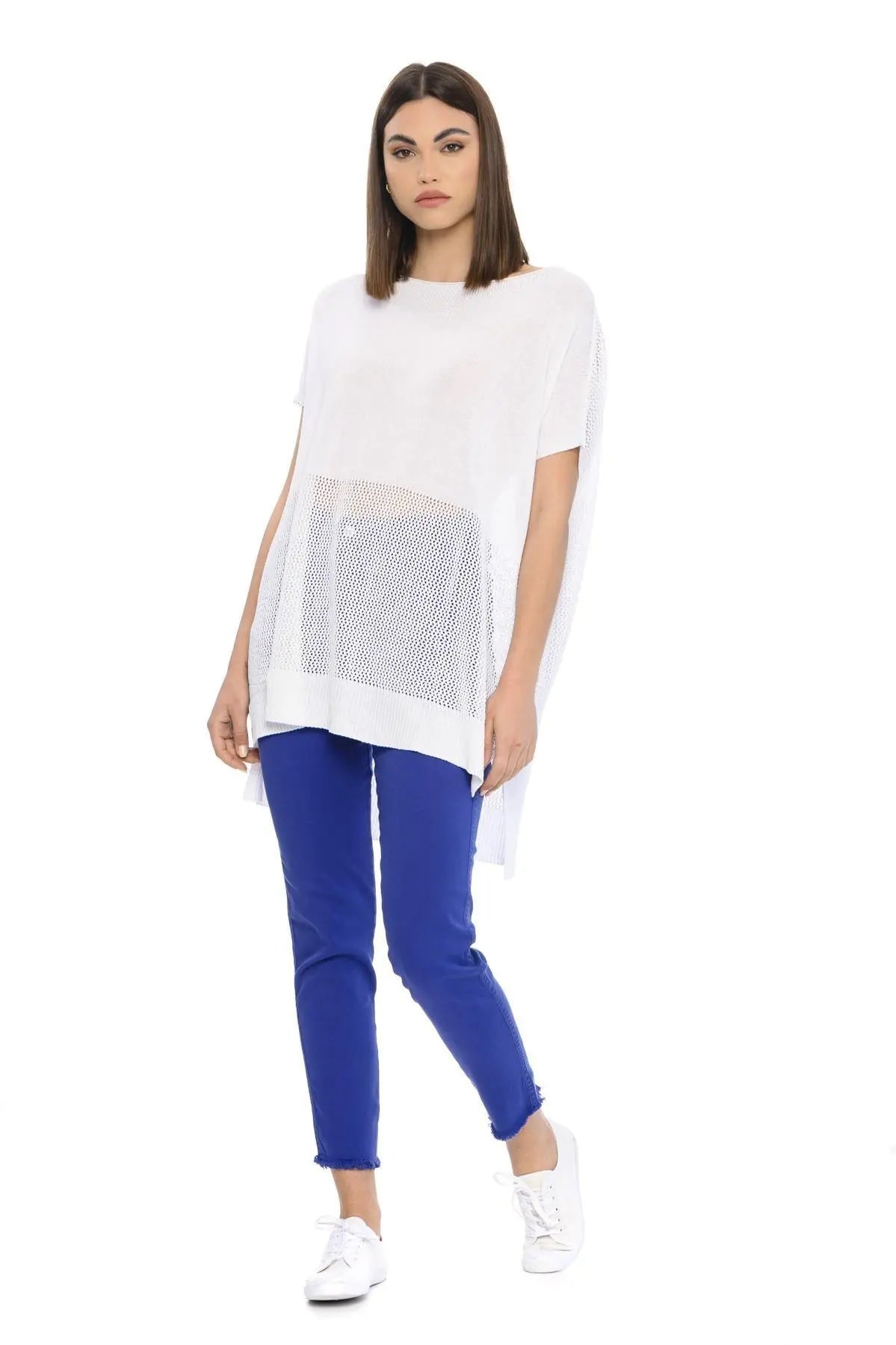 Maxi maglia traforata BIANCO IRONICA