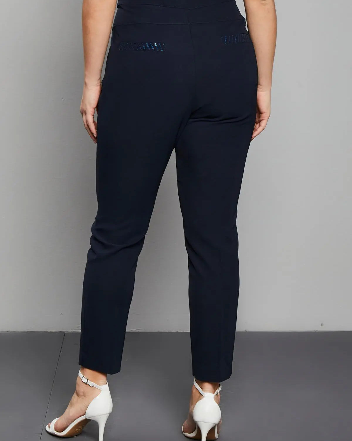 PANTALONE PAILLETTES BLU DORABELLA PIU'