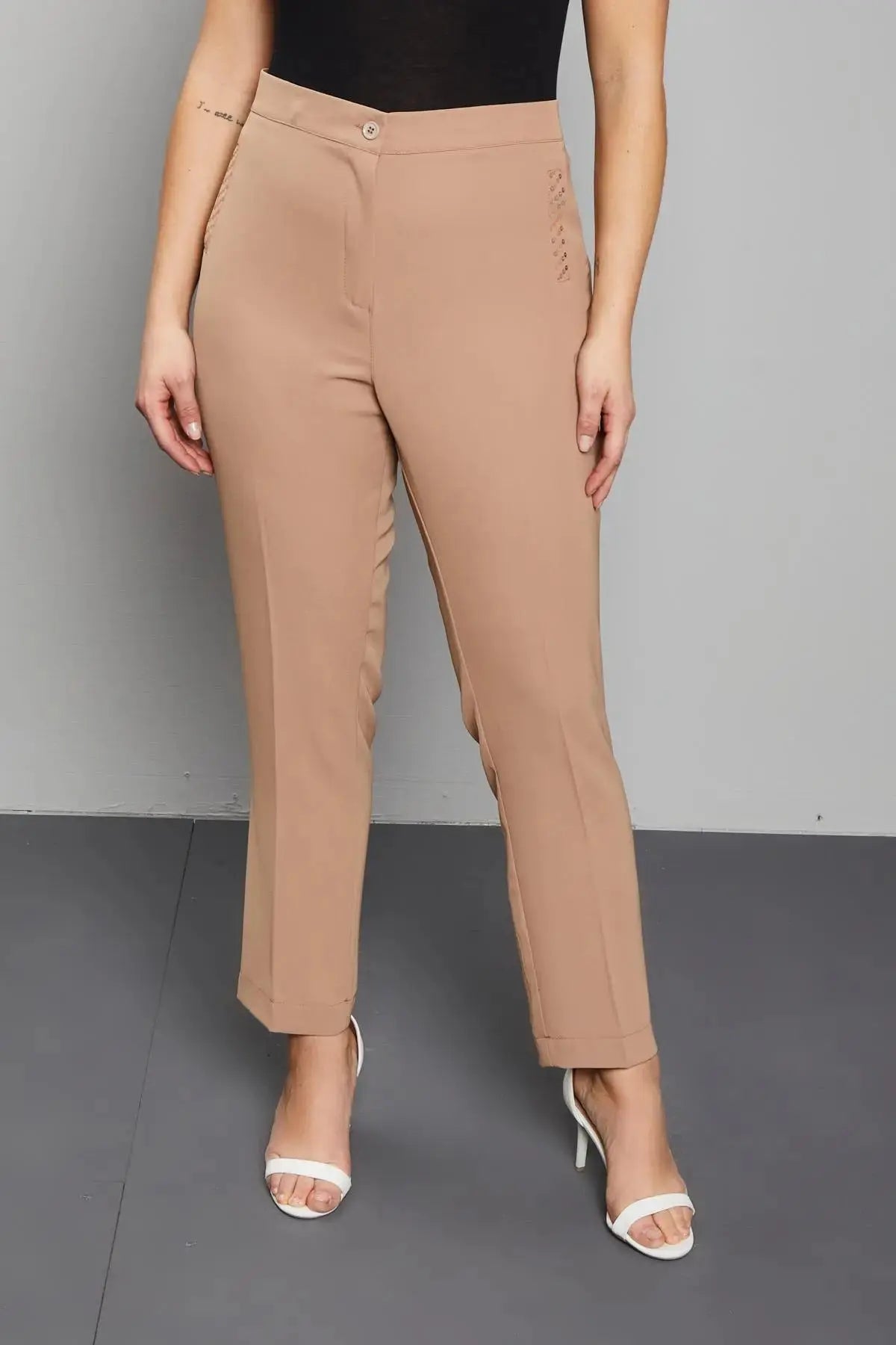 PANTALONE PAILLETTES CAFFE DORABELLA PIU' 55