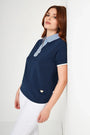 POLO ROUCHES BLUE NAVY DORABELLA XL