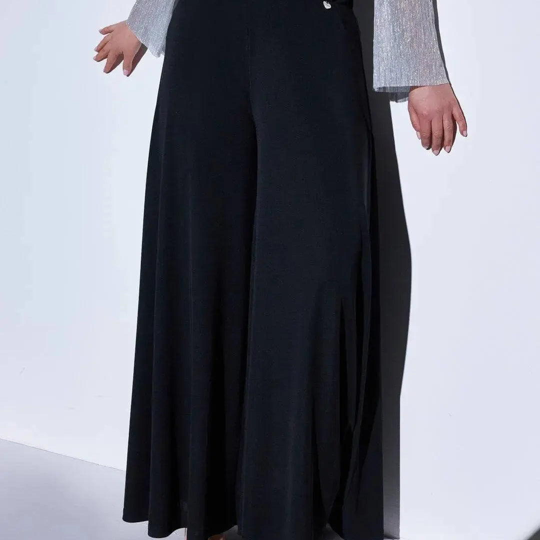 Pantalone a gamba ampia in jersey punto Milano NERO DORABELLA XXL