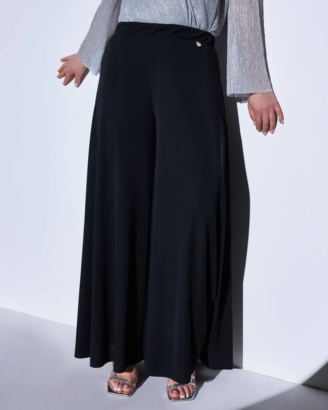 Pantalone a gamba ampia in jersey punto Milano NERO DORABELLA XXL