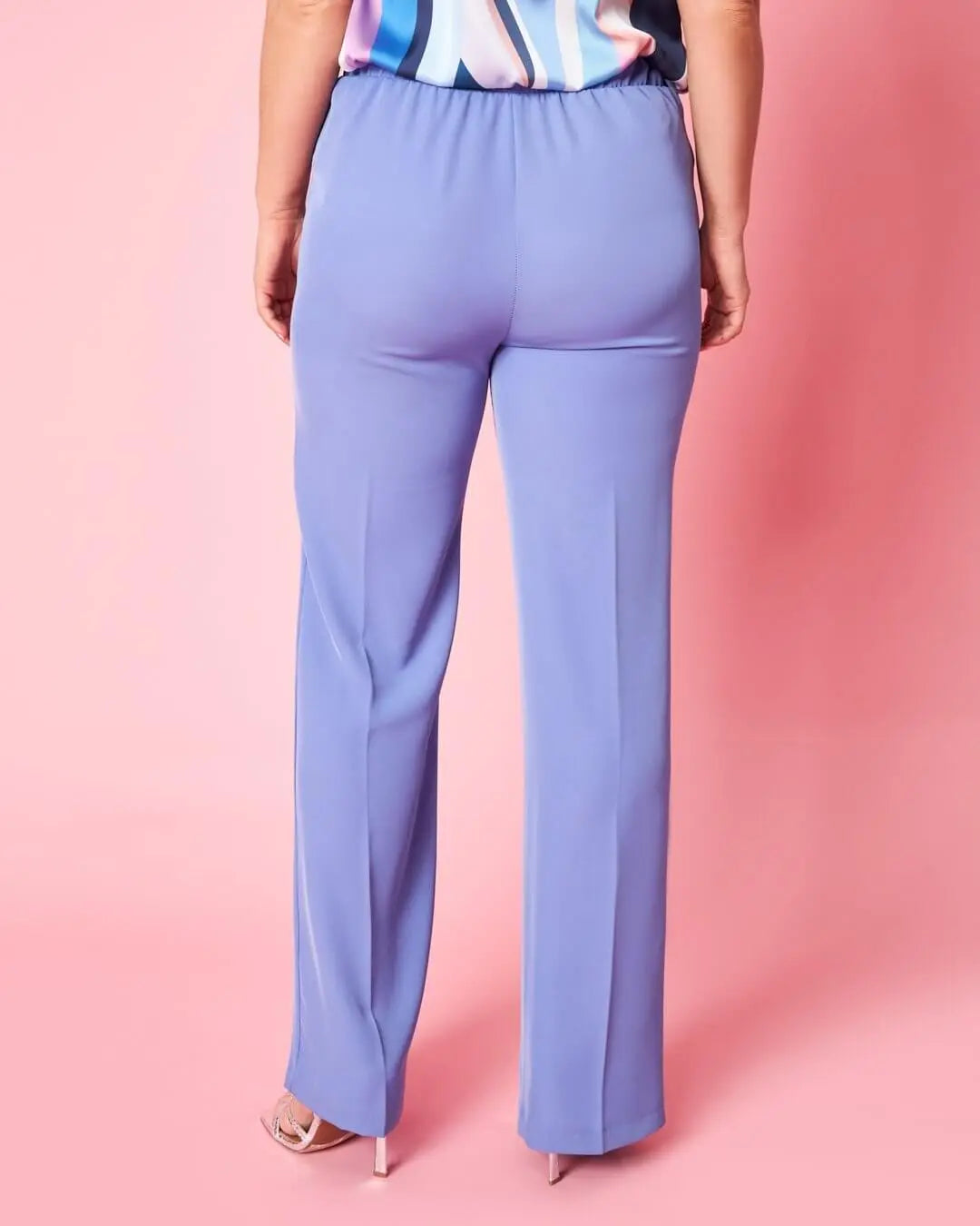 Pantalone a gamba dritta in cady tinta unita con bustino elastico LAVANDA DORABELLA