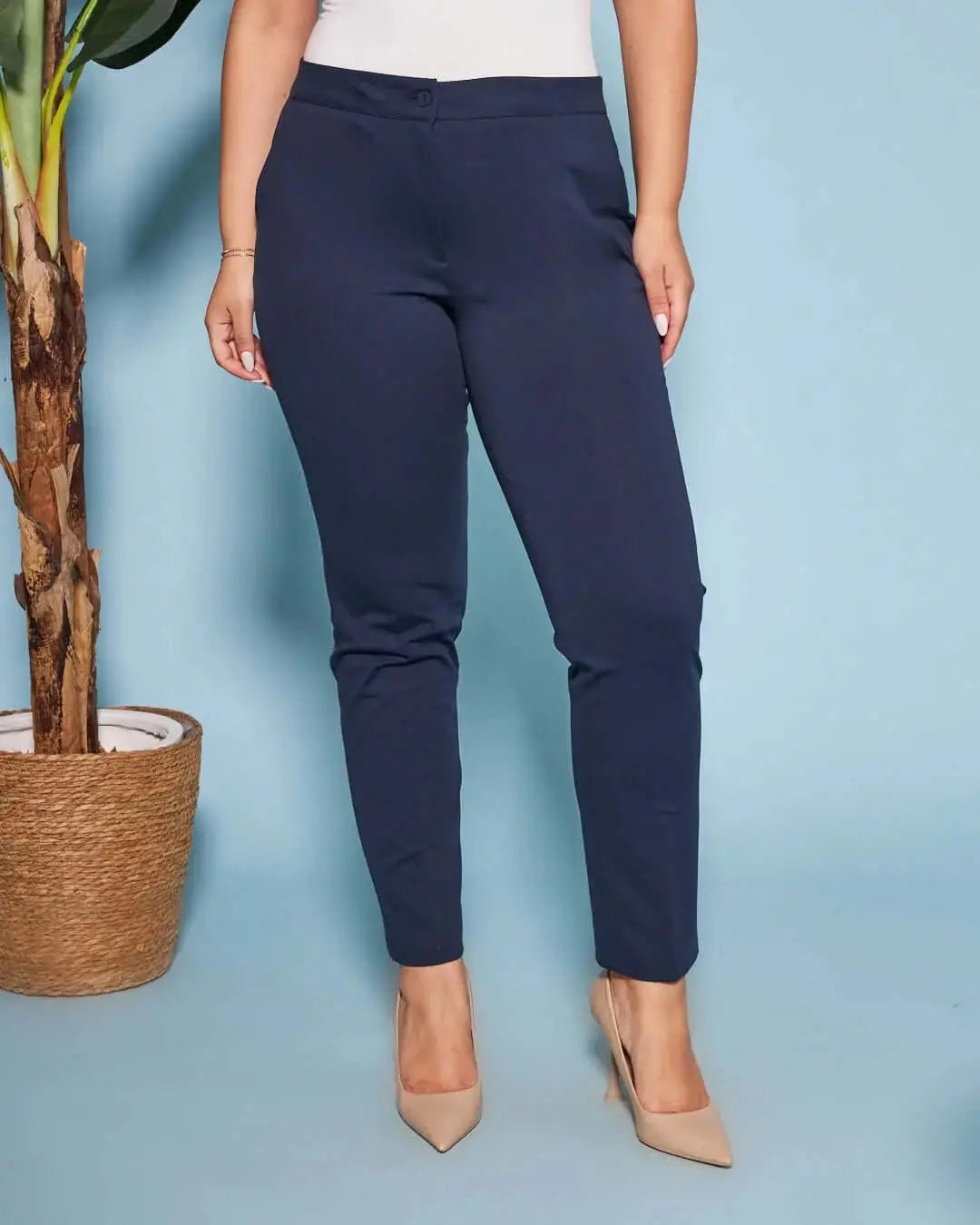 Pantalone a gamba dritta in punto Milano BLU DORABELLA