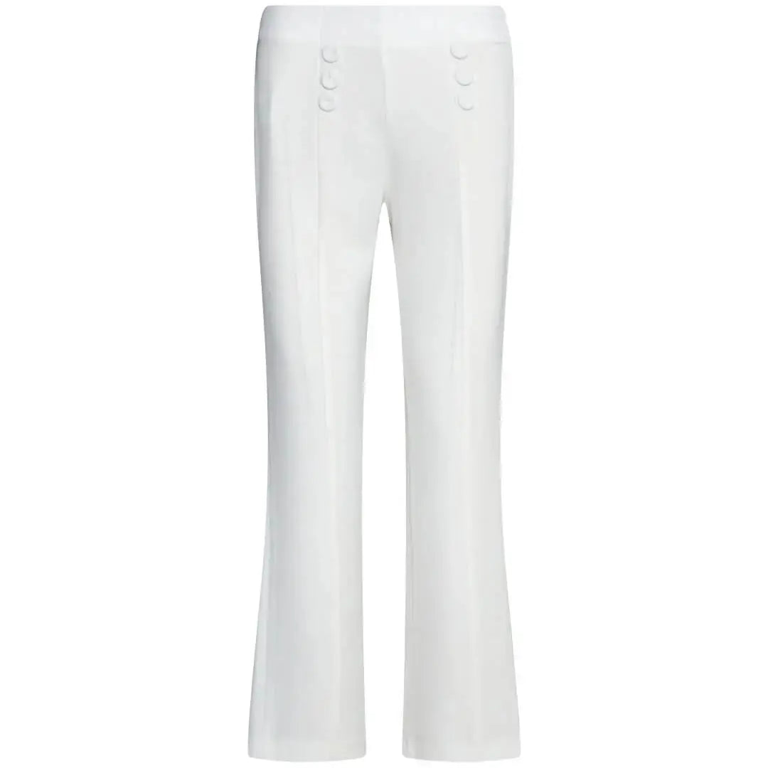 Pantalone a sigaretta in cady elasticizzato con bottoni in tinta OFF WHITE DORABELLA