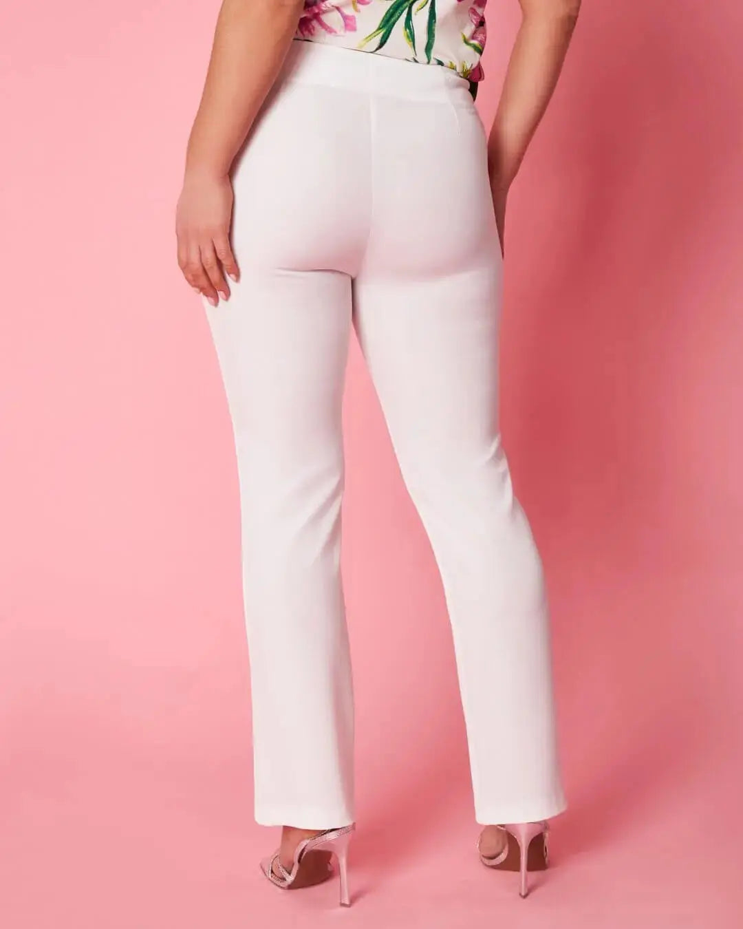 Pantalone a sigaretta in cady elasticizzato con bottoni in tinta OFF WHITE DORABELLA