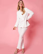 Pantalone a sigaretta in cady elasticizzato con bottoni in tinta OFF WHITE DORABELLA