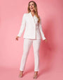 Pantalone a sigaretta in cady elasticizzato con bottoni in tinta OFF WHITE DORABELLA