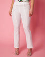 Pantalone a sigaretta in cady elasticizzato con bottoni in tinta OFF WHITE DORABELLA 52