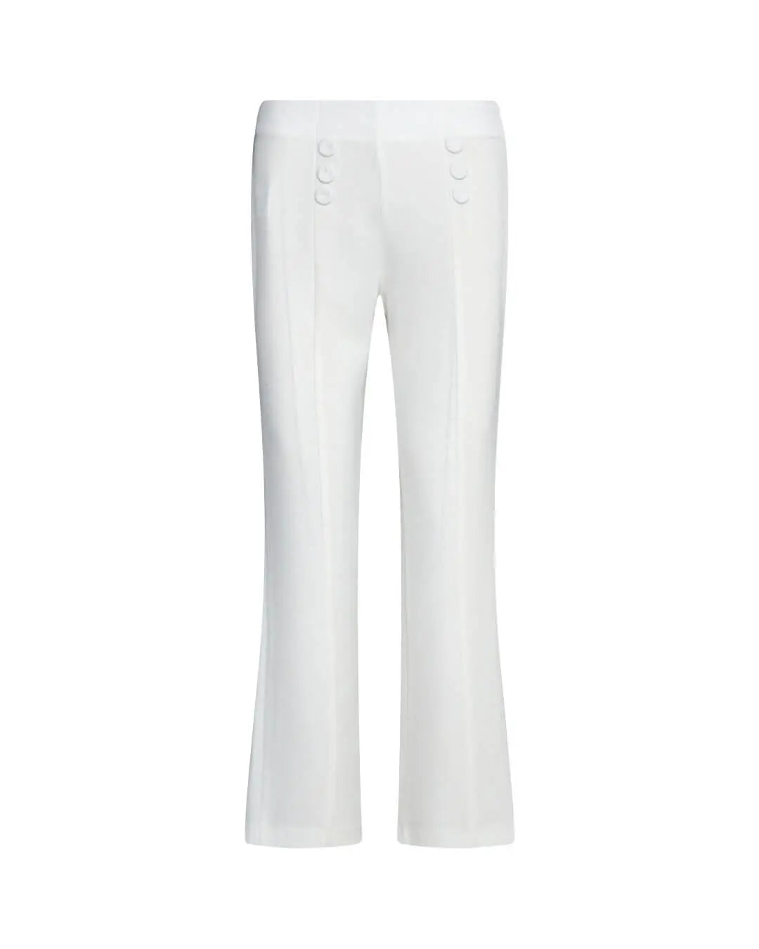 Pantalone a sigaretta in cady elasticizzato con bottoni in tinta OFF WHITE DORABELLA