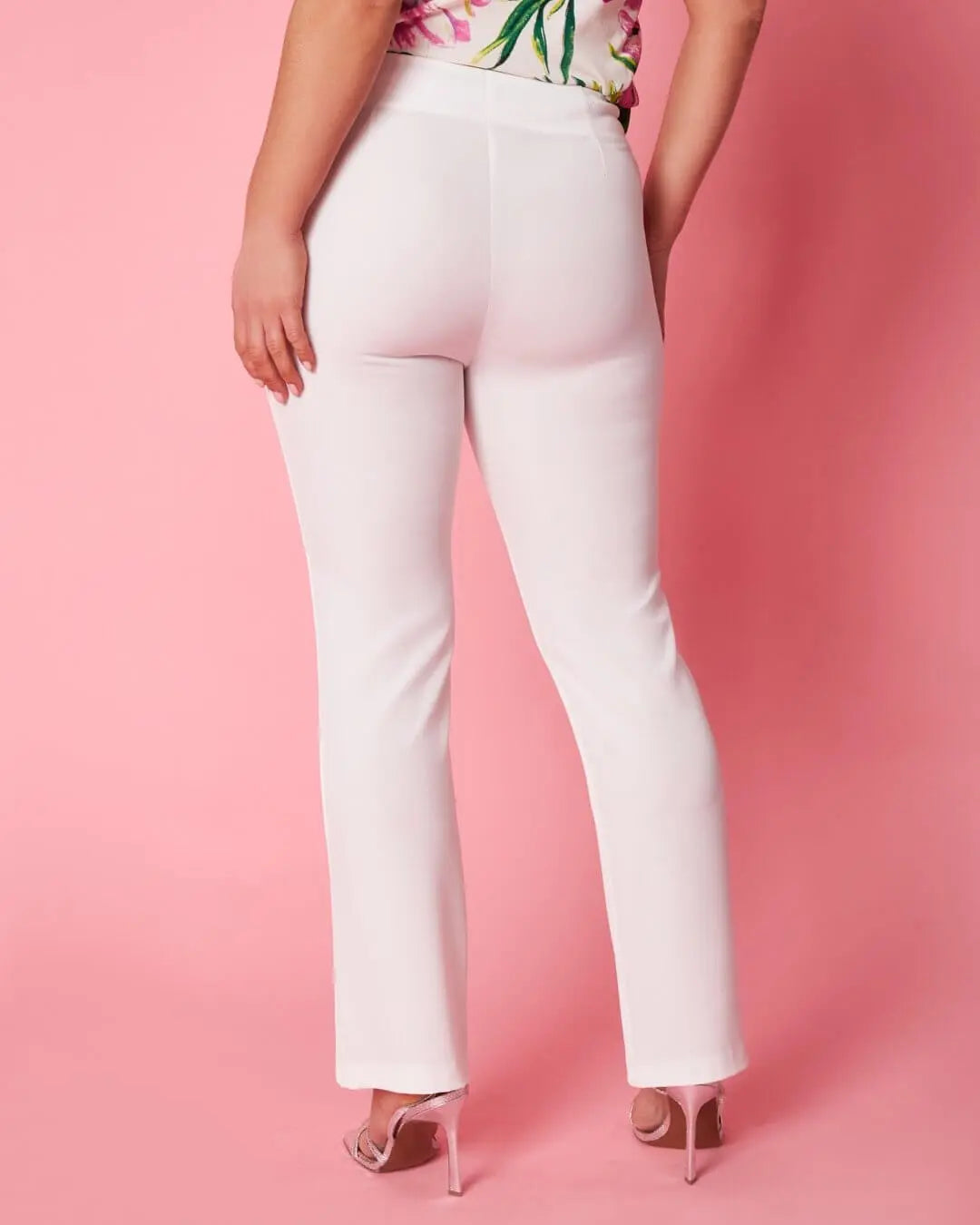 Pantalone a sigaretta in cady elasticizzato con bottoni in tinta OFF WHITE DORABELLA