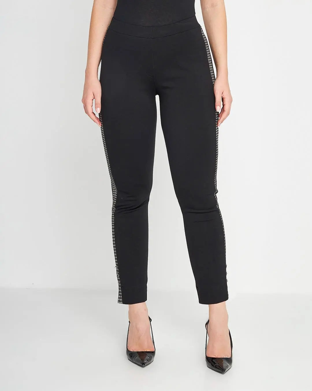 Pantalone banda pied de poul NERO DORABELLA PIU'