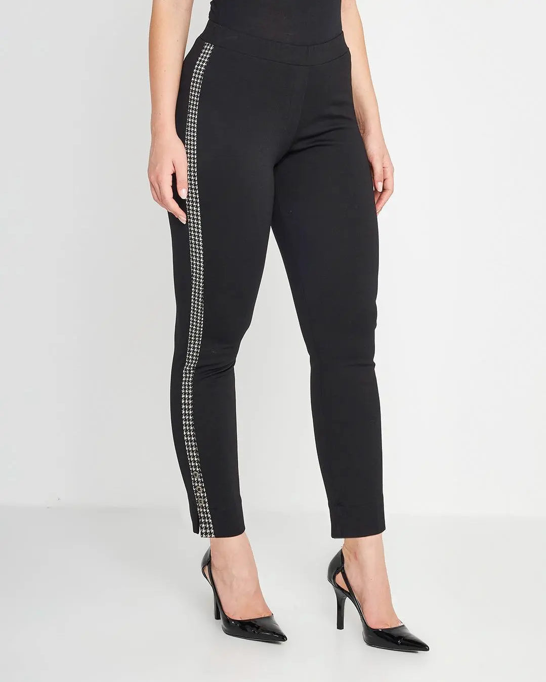 Pantalone banda pied de poul NERO DORABELLA PIU'