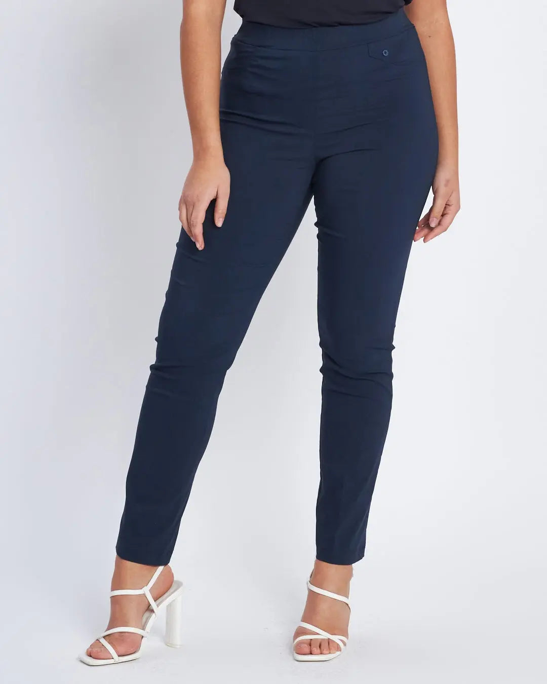 Pantalone basic con frisi posteriori BLU DORABELLA