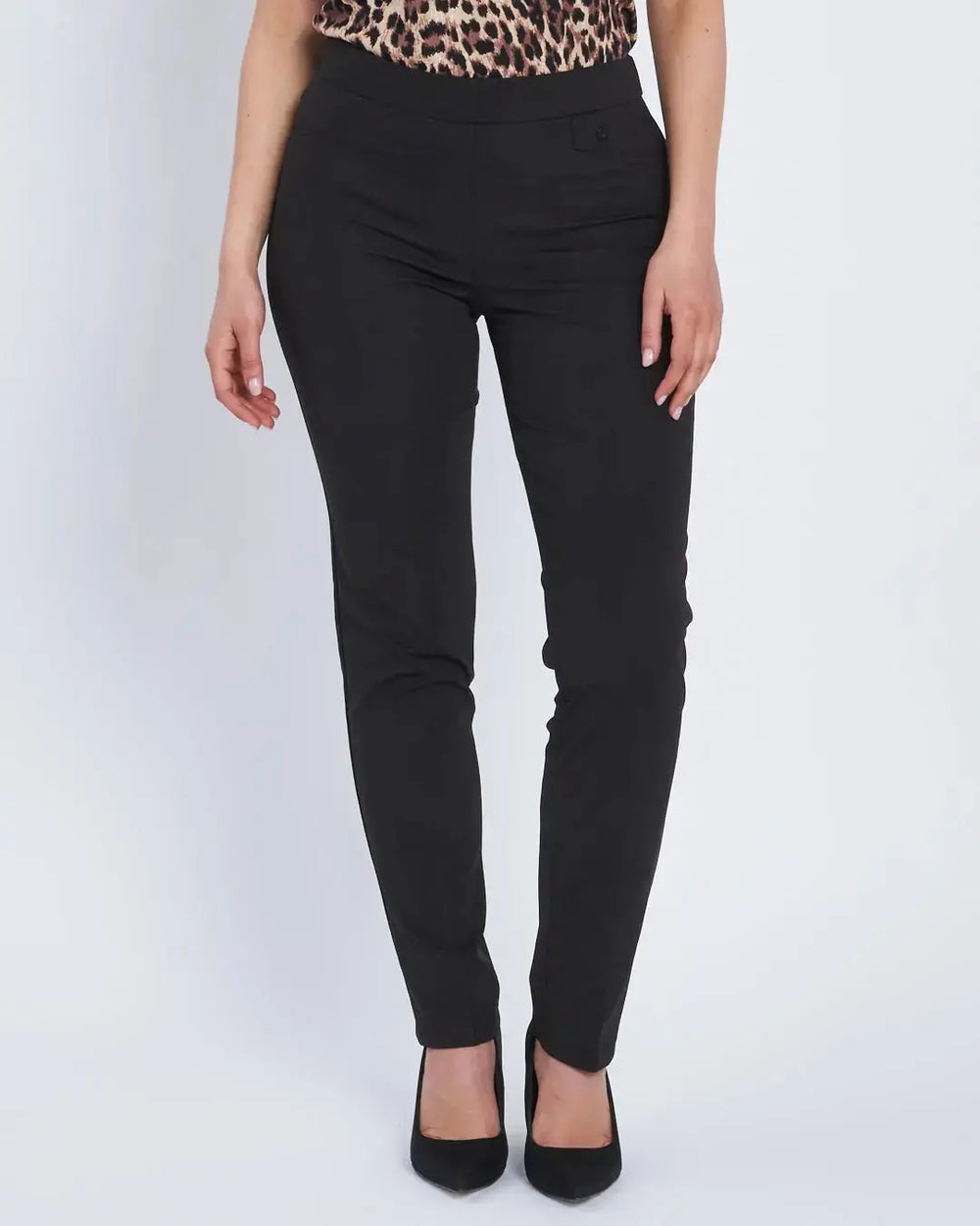 Pantalone basic con frisi posteriori NERO DORABELLA