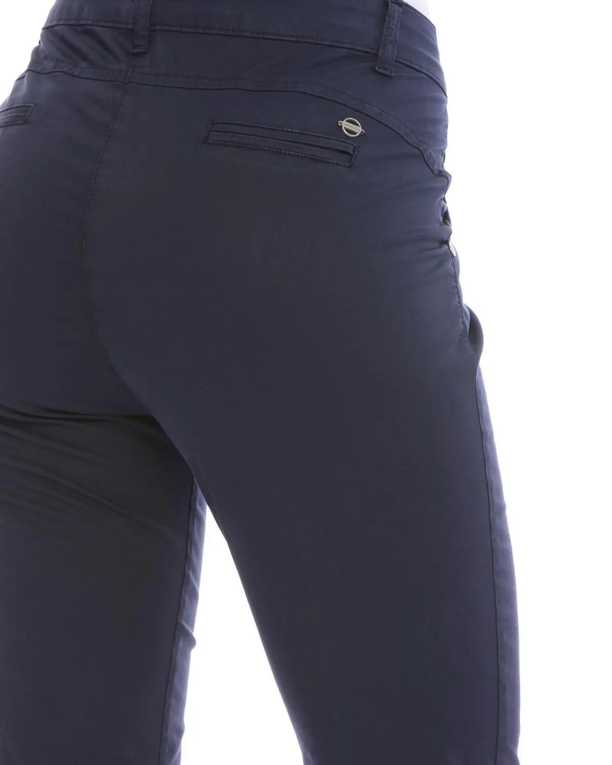 Pantalone basic in tinta unita BLU IRONICA