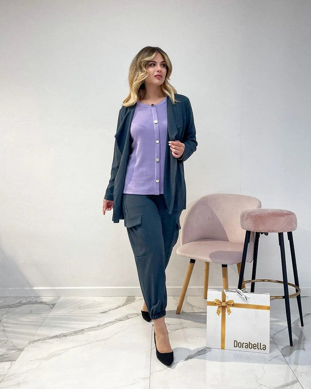 Pantalone cargo GRIGIO DORABELLA XXL