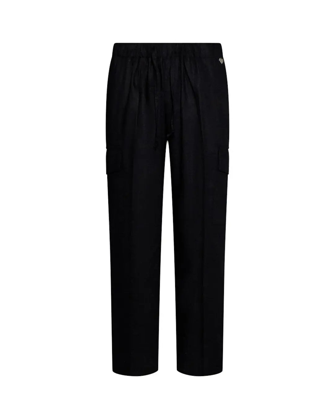 Pantalone cargo in lino NERO DORABELLA XXL
