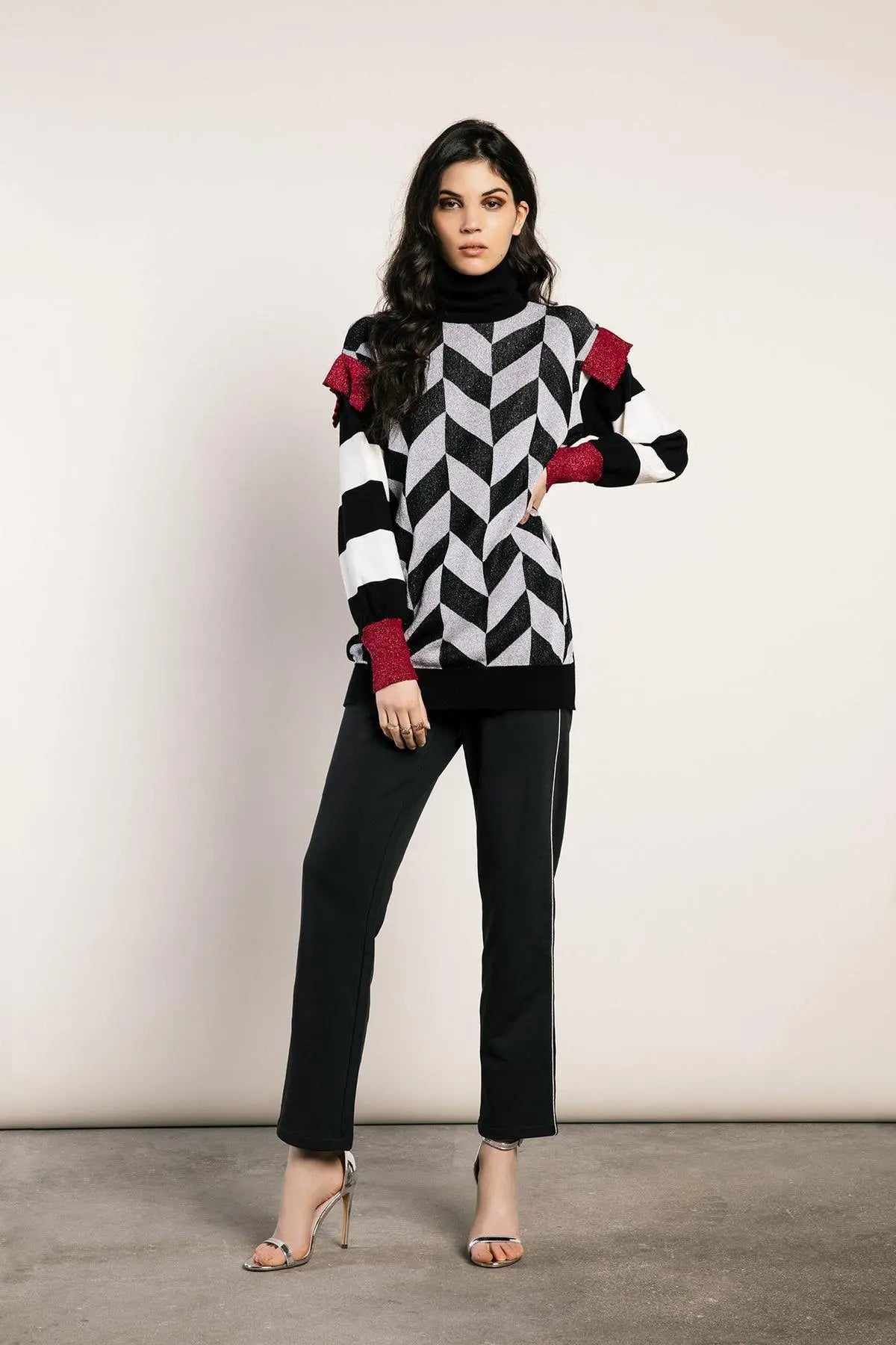 Pantalone con righe laterali NERO IRONICA XL