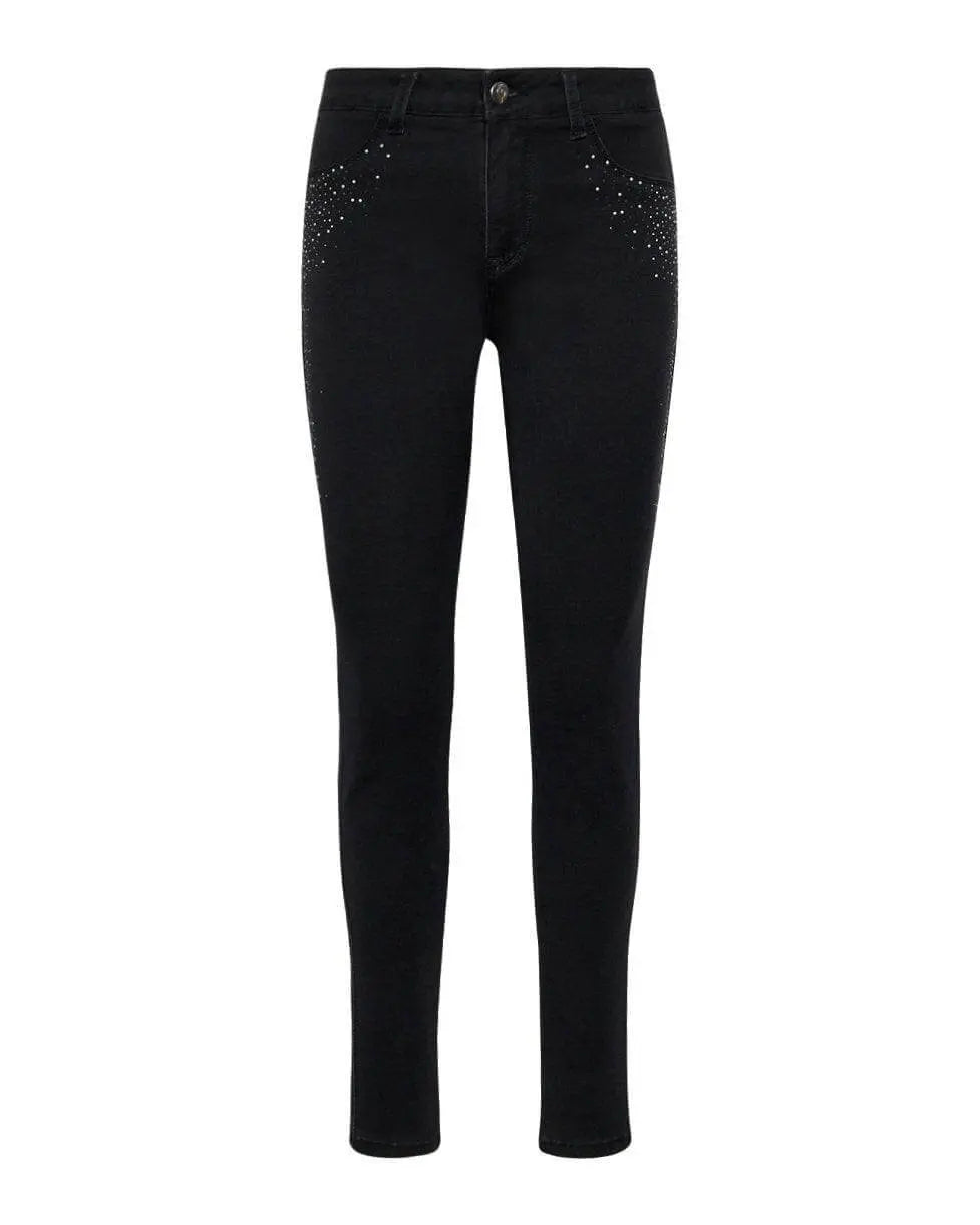 Pantalone con strass NERO DORABELLA 52