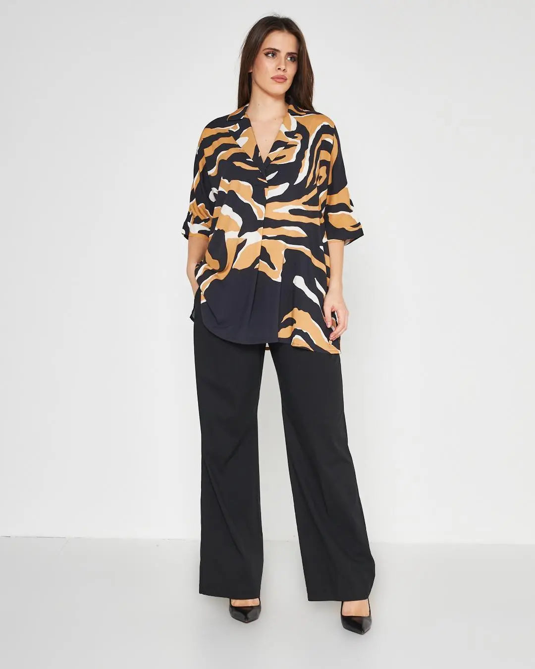 Pantalone cotone NERO DORABELLA PIU'