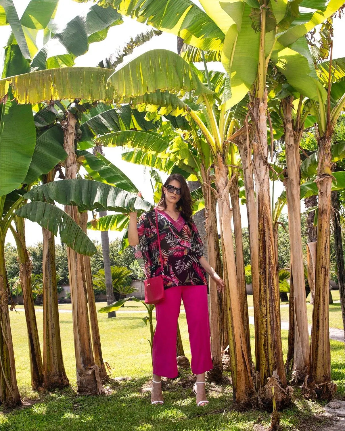 Pantalone cropped in viscosa FUXIA DORABELLA XL