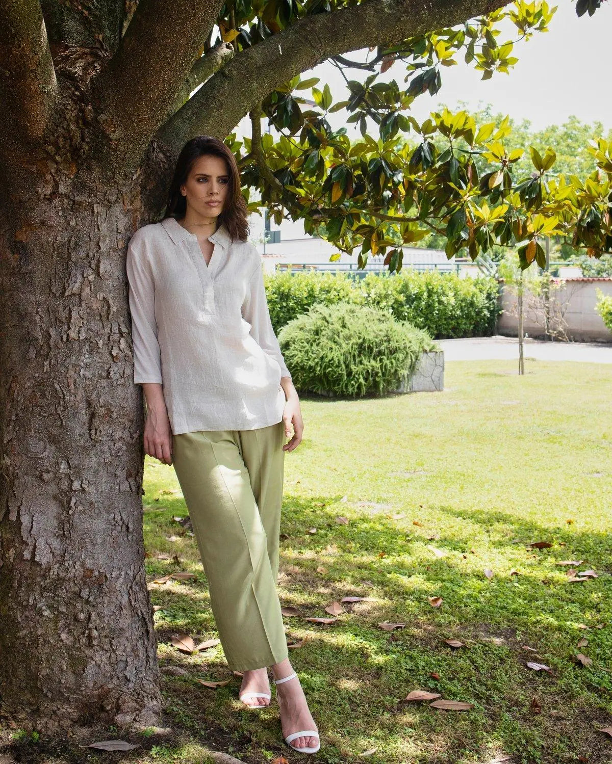 Pantalone cropped in viscosa SALVIA DORABELLA XL