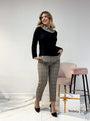 Pantalone elegante NERO-ORO DORABELLA 52