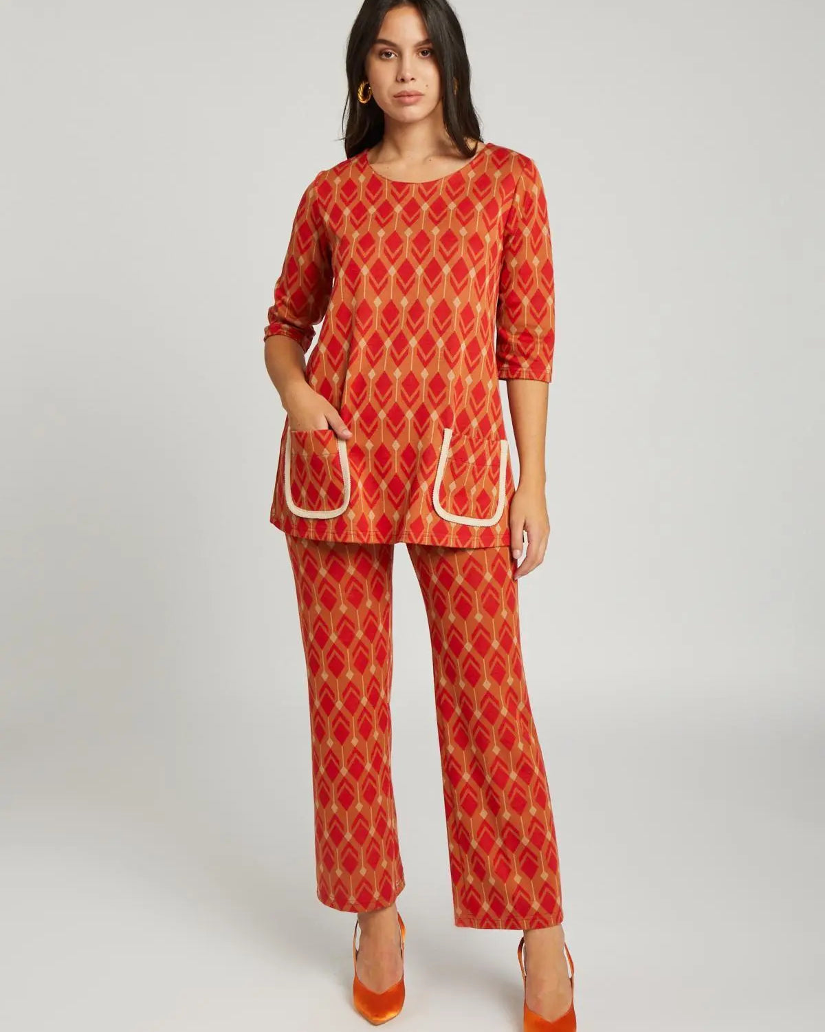 Pantalone fantasia ARANCIO DORABELLA