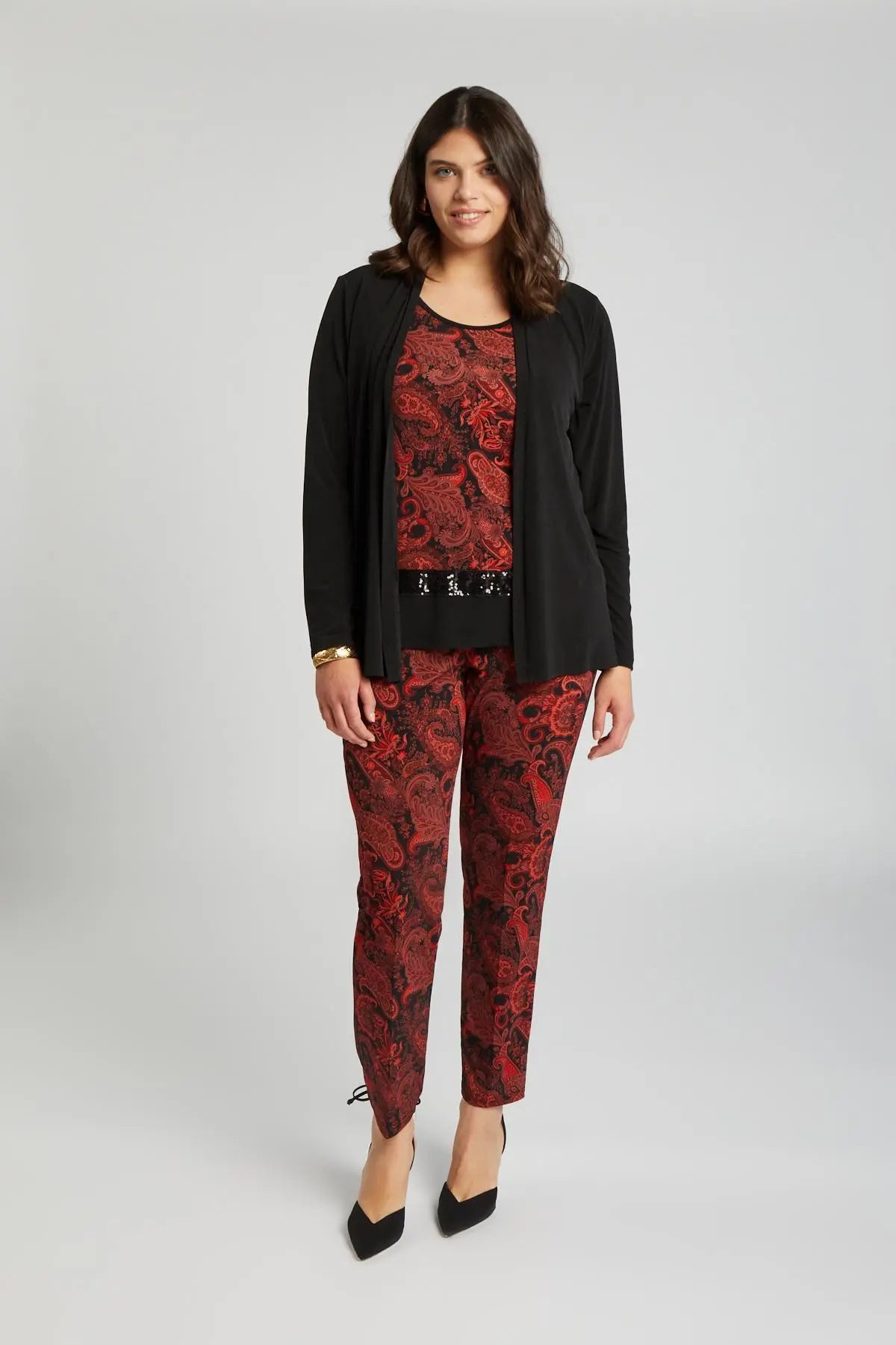 Pantalone fantasia NERO DORABELLA PIU' 53