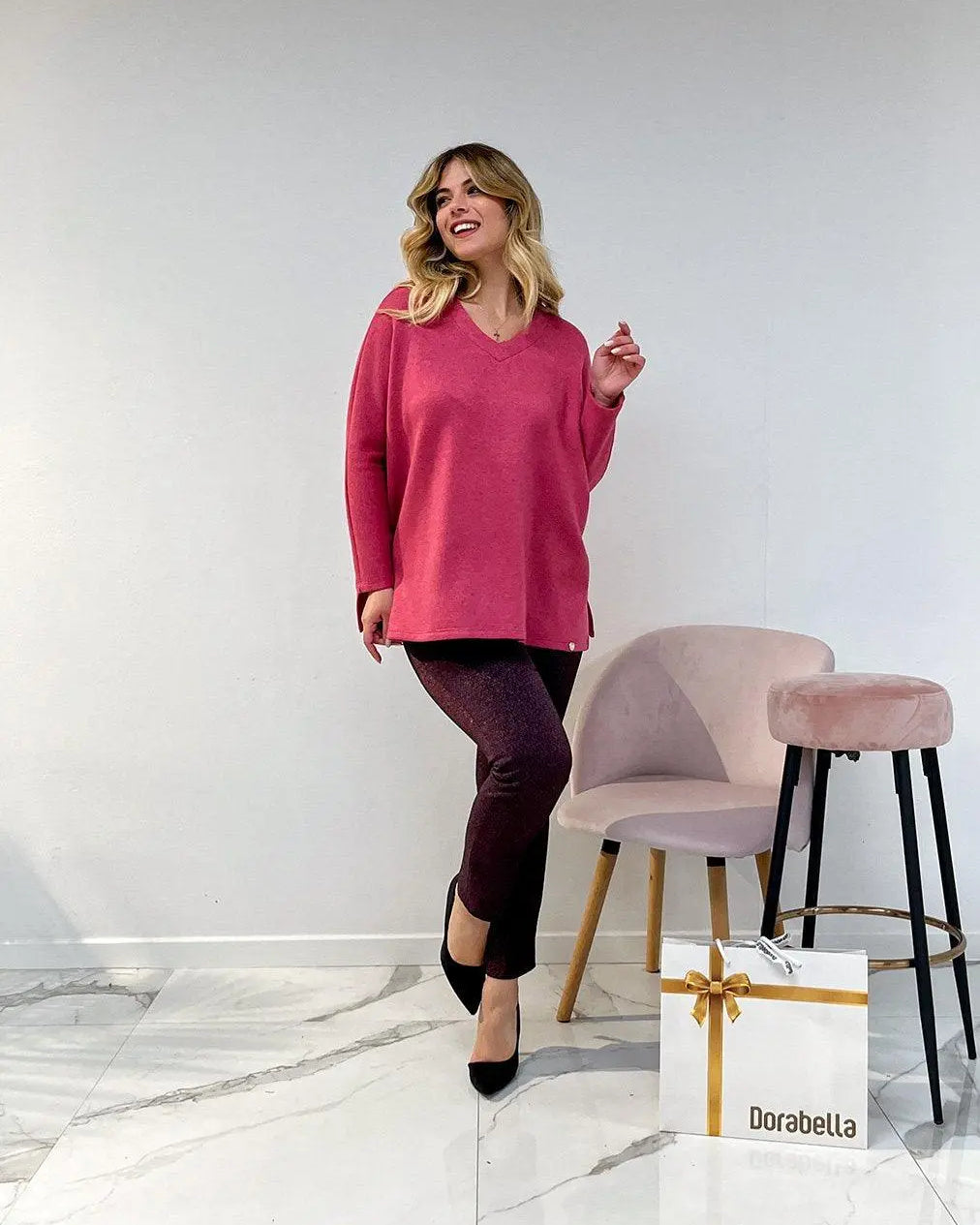 Pantalone fantasia PRUGNA DORABELLA