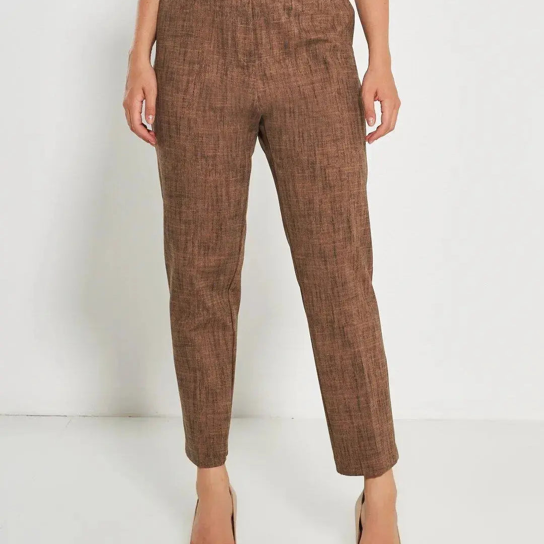Pantalone fantasia astratta TABACCO DORABELLA PIU' 49